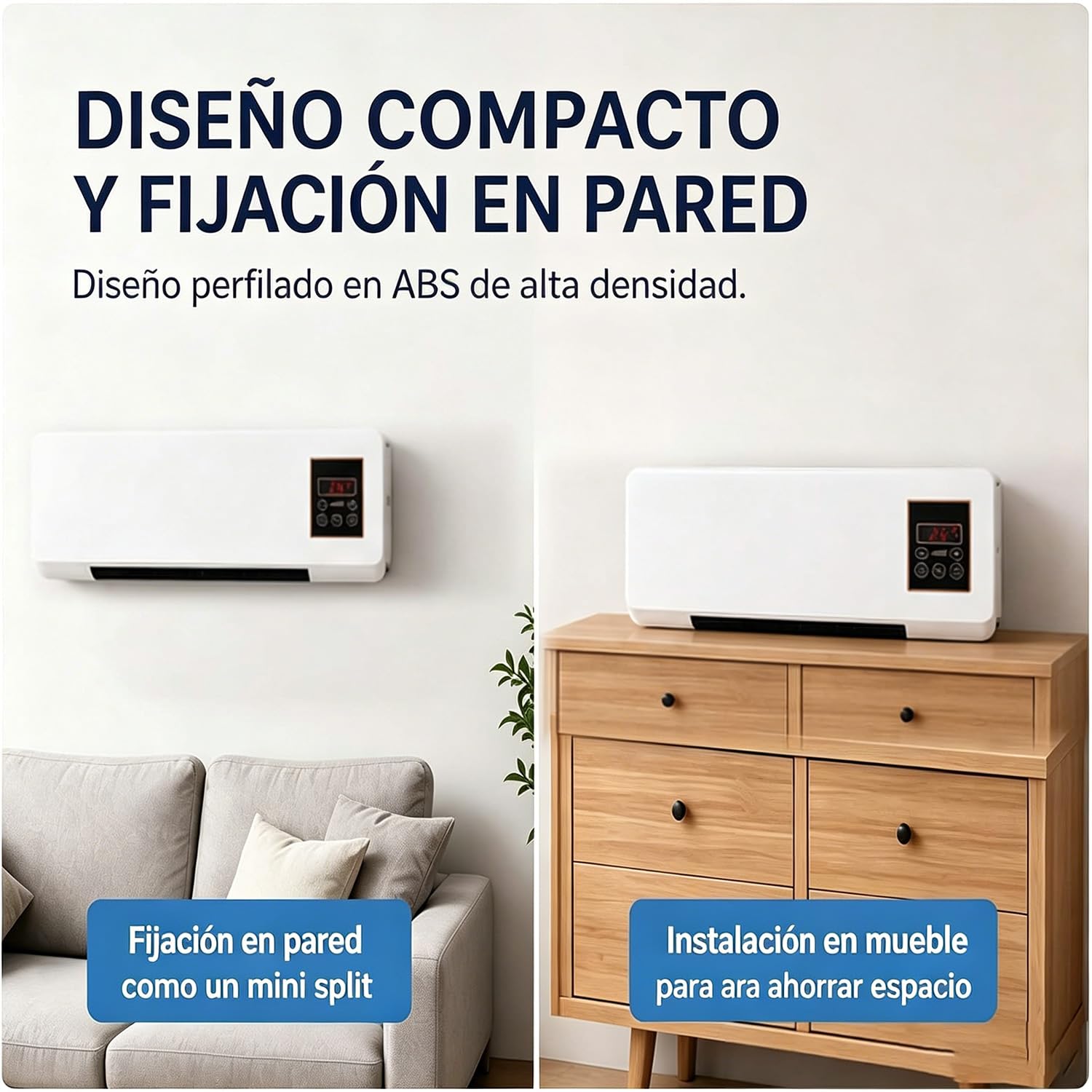 Aire Acondicionado Pared Sin Unidad Exterior, De Pared, FríO/Calor – Sin InstalacióN, Sistema AutóNomo, Temporizador De 8 Horas, Sistema Reversible De RefrigeracióN Y CalefaccióN Para El Hogar (A)