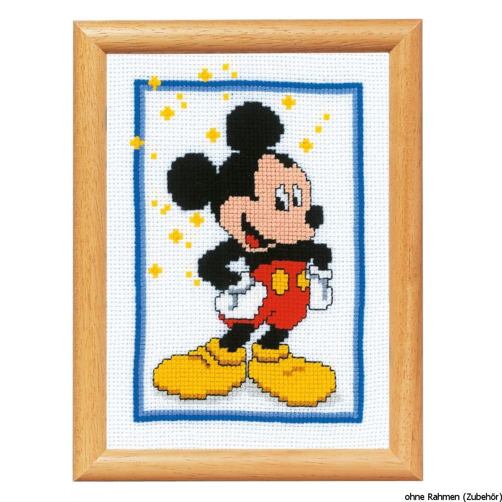 Vervaco Mickey Mouse Counted Cross Stitch Kit, Multi-Colour