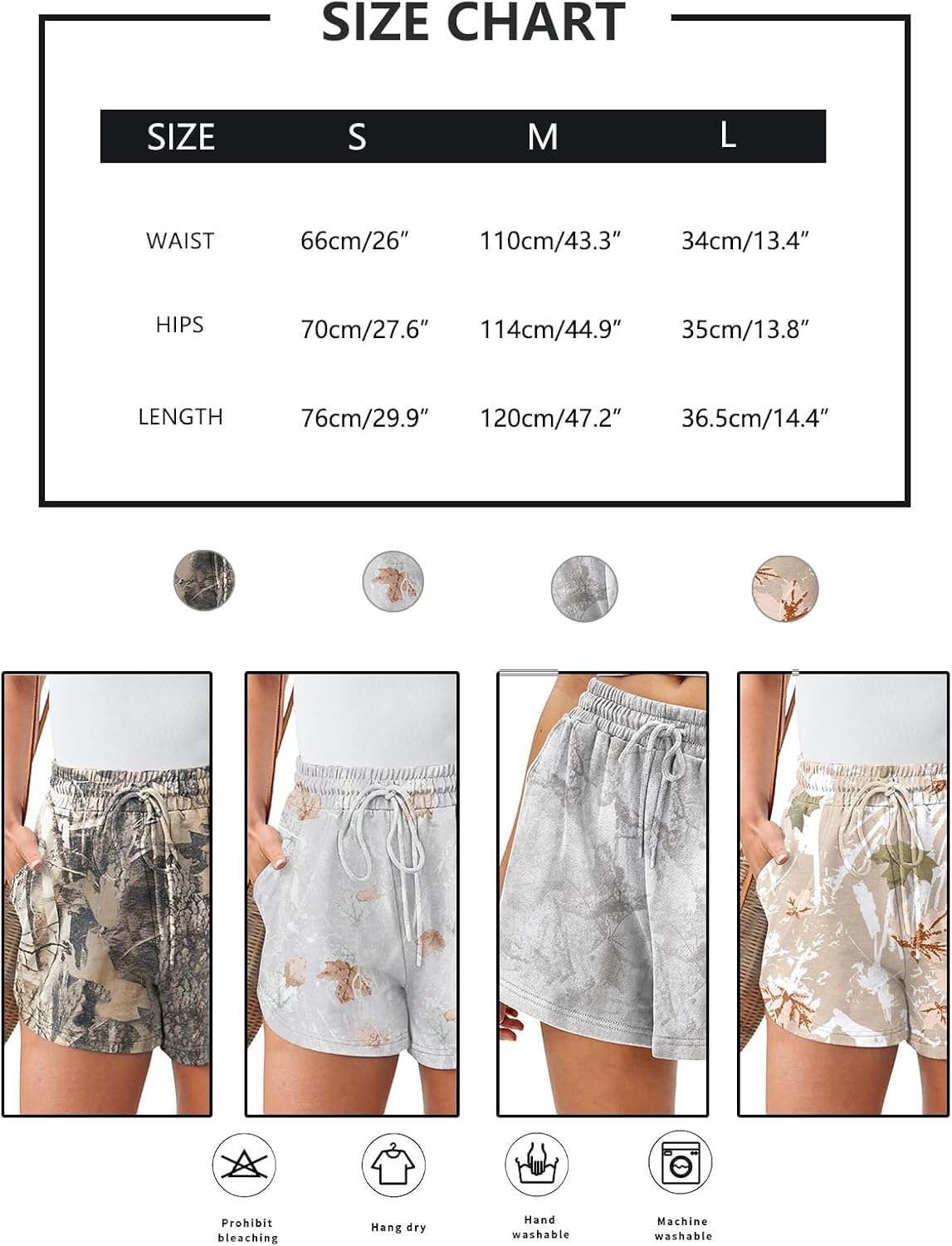Women Camo Sweat Shorts High Waisted Drawstring Lounge Shorts Maple Leaf Cheetah Print Athletic Shorts with Pockets - Image 4
