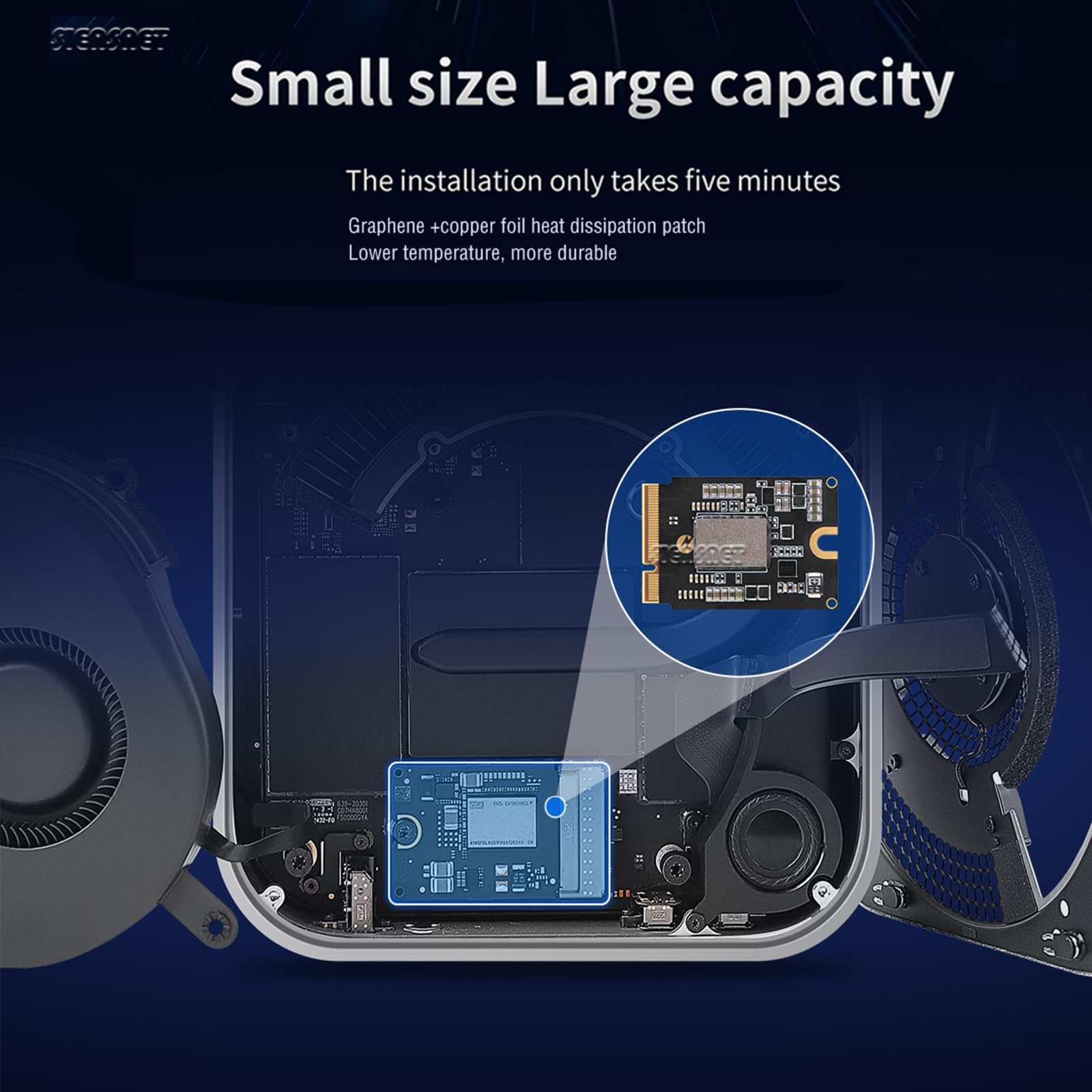 Mac mini M4 SSD 2TB Upgrade Ersatz Speicher Festplatte DIY Solid State Drives Nur für Mac mini M4 Nicht verfügbar für andere Maschinen