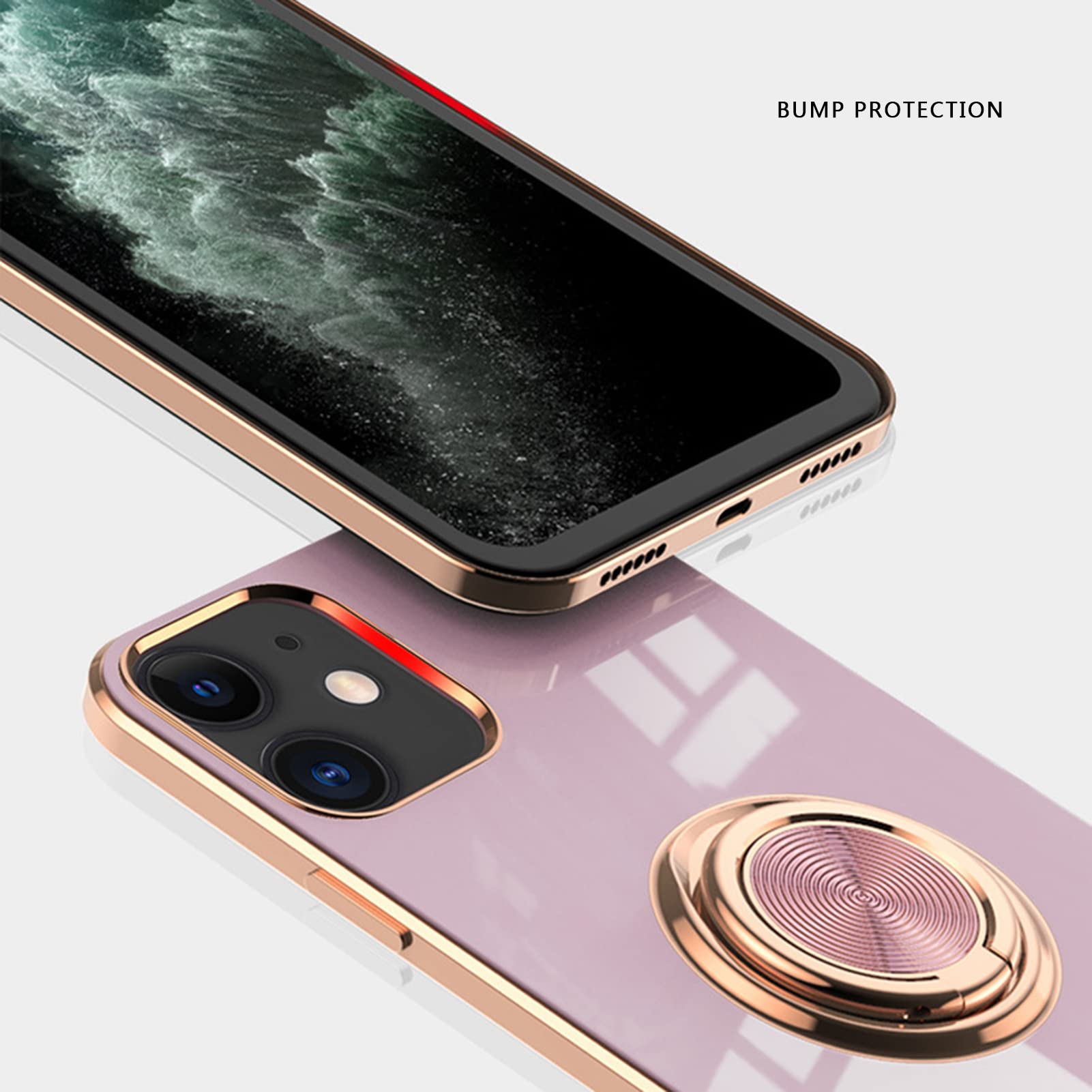 ZCDAYE Carcasa para iPhone 13 Pro con anillo giratorio de