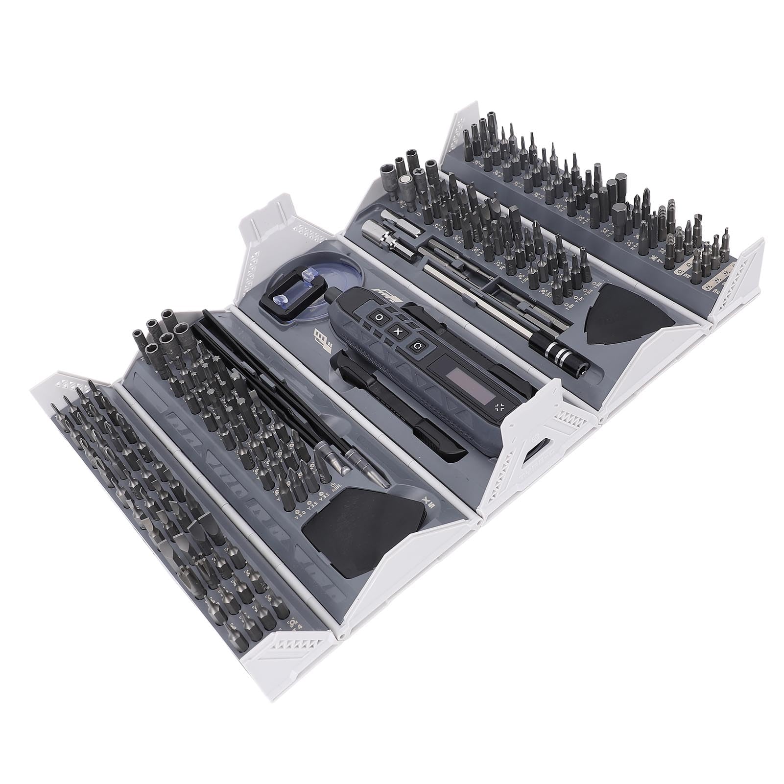 Brrnoo Mini Kit di Cacciaviti Elettrici 181 in 1 Set di Cacciaviti di Precisione a Batteria con 163 Punte Magnetiche 2 Pinzette e Spudger per la Riparazione della Fotocamera del