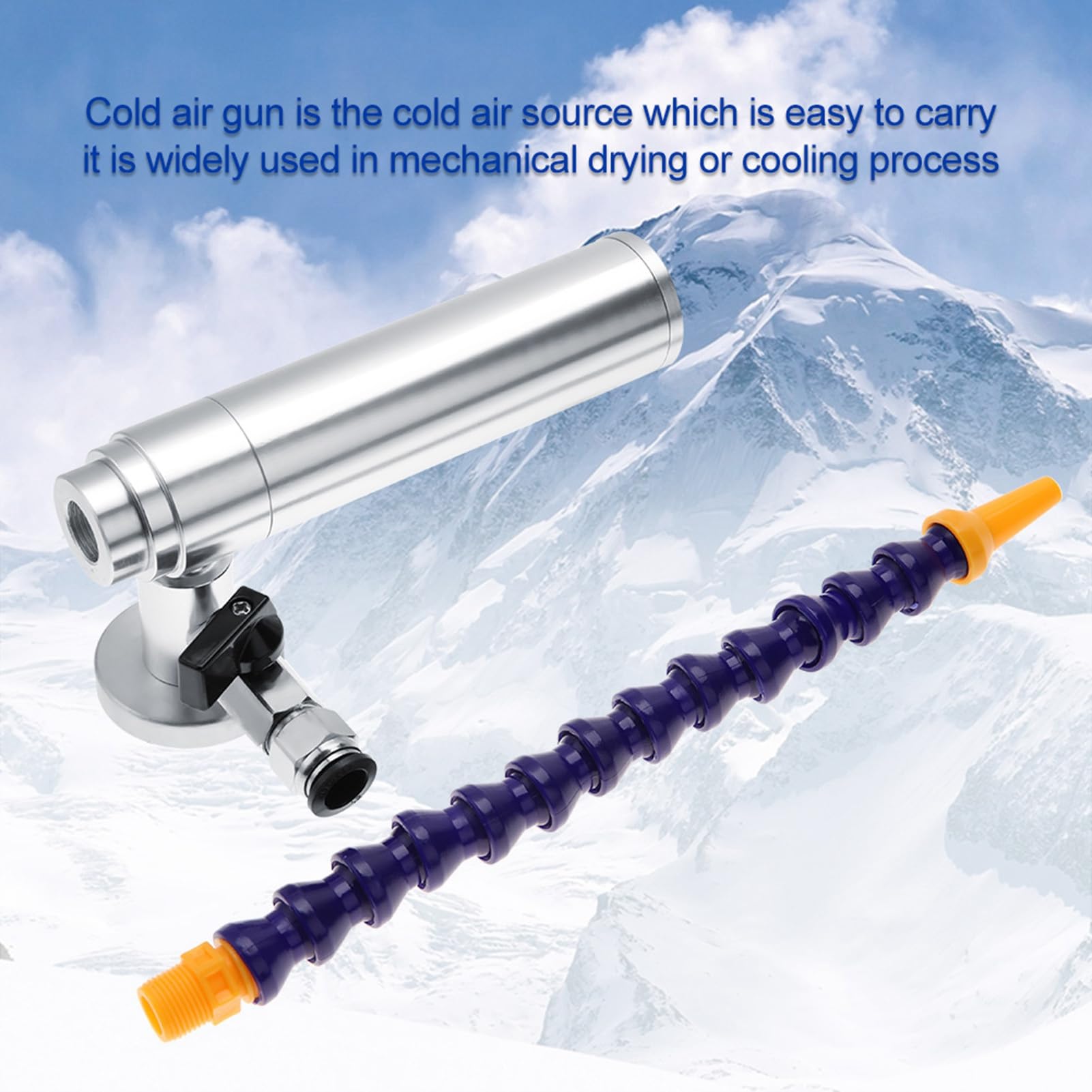 Pistola de Aire Frío Vortex de 160 mm con Tubo Flexible, 6,9 bar 1000 BTU para Refrigeración Industrial