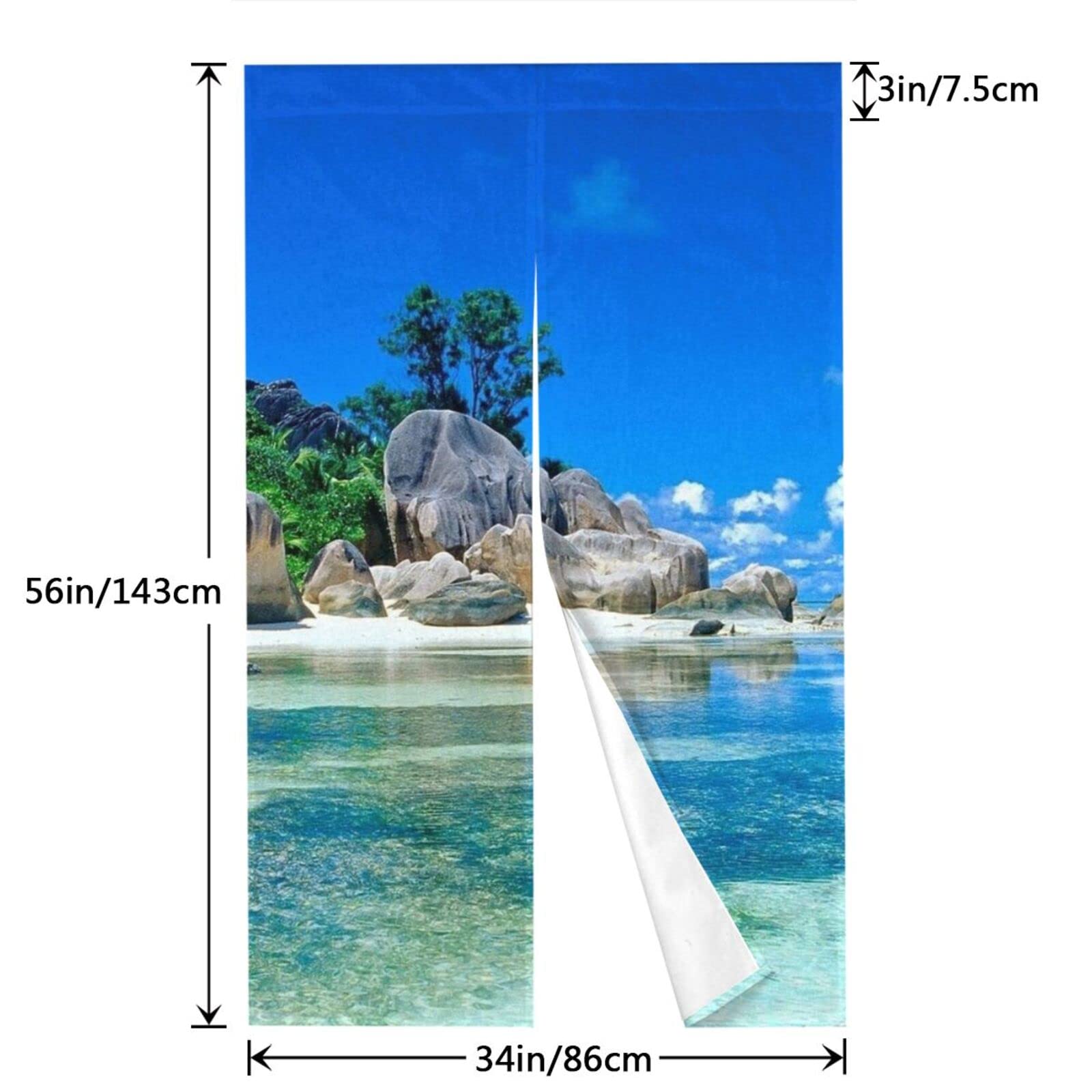 Amazon.co.jp: 海の風景 のれん おしゃれ ロング丈 86*143cm 暖簾