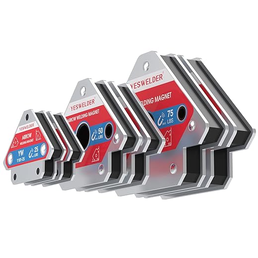 YESWELDER 25 LB & 50LB & 75 LB Welding Magnet 6 Pieces of Magnetic Welding Holder 25 LBS/ 50 LBs 75 LBs Holding Power Welding Accessories