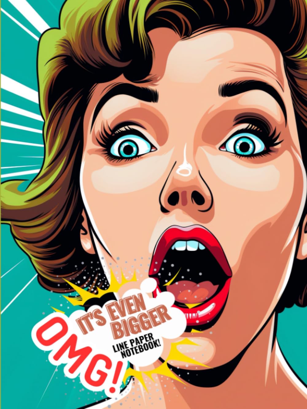 OMG! It's even bigger line paper notebook!: 8.25" x 11" Pop Art Notebook, 300 pages, lined paper, ideal for writers, students, and professionals, ... of lined pages, hardcover, lime edition