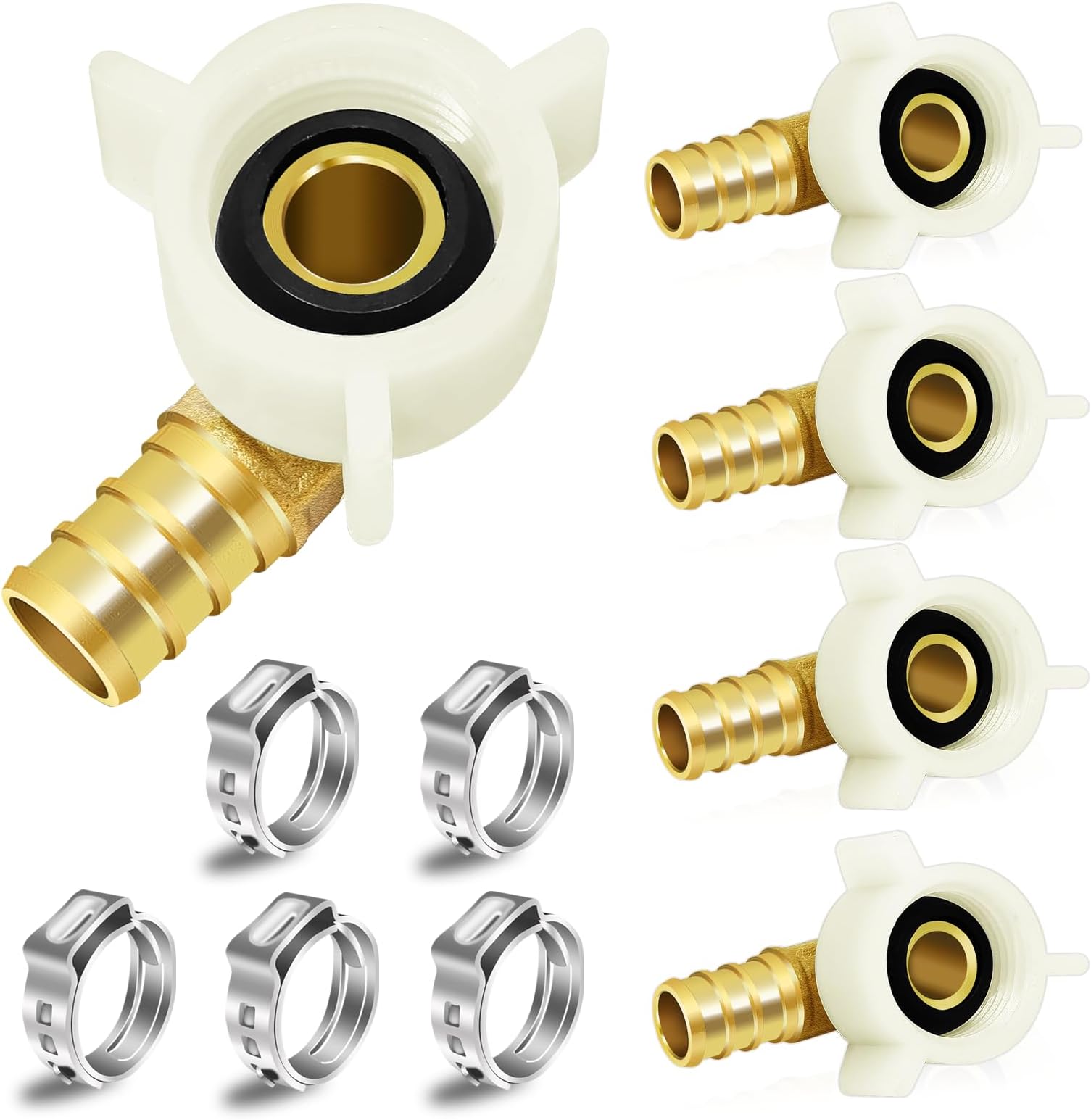 Dreyoo 1/2 Inch x 14 NPT x 1/2 Inch Barb Elbow and Straight