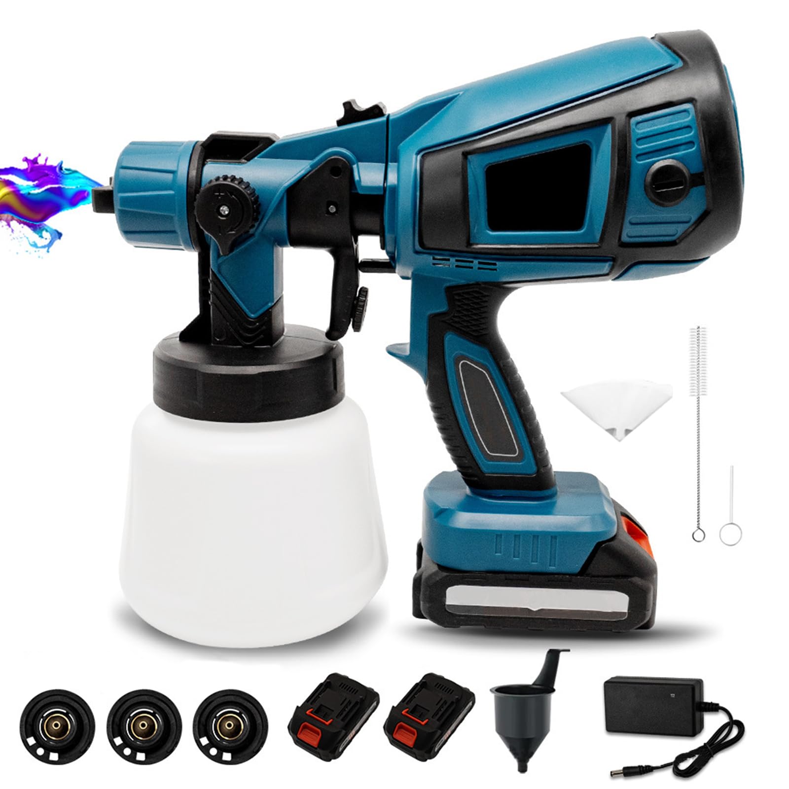 Pistola eléctrica inalámbrica de pintura 36000 RPM con depósito de 1000 ml