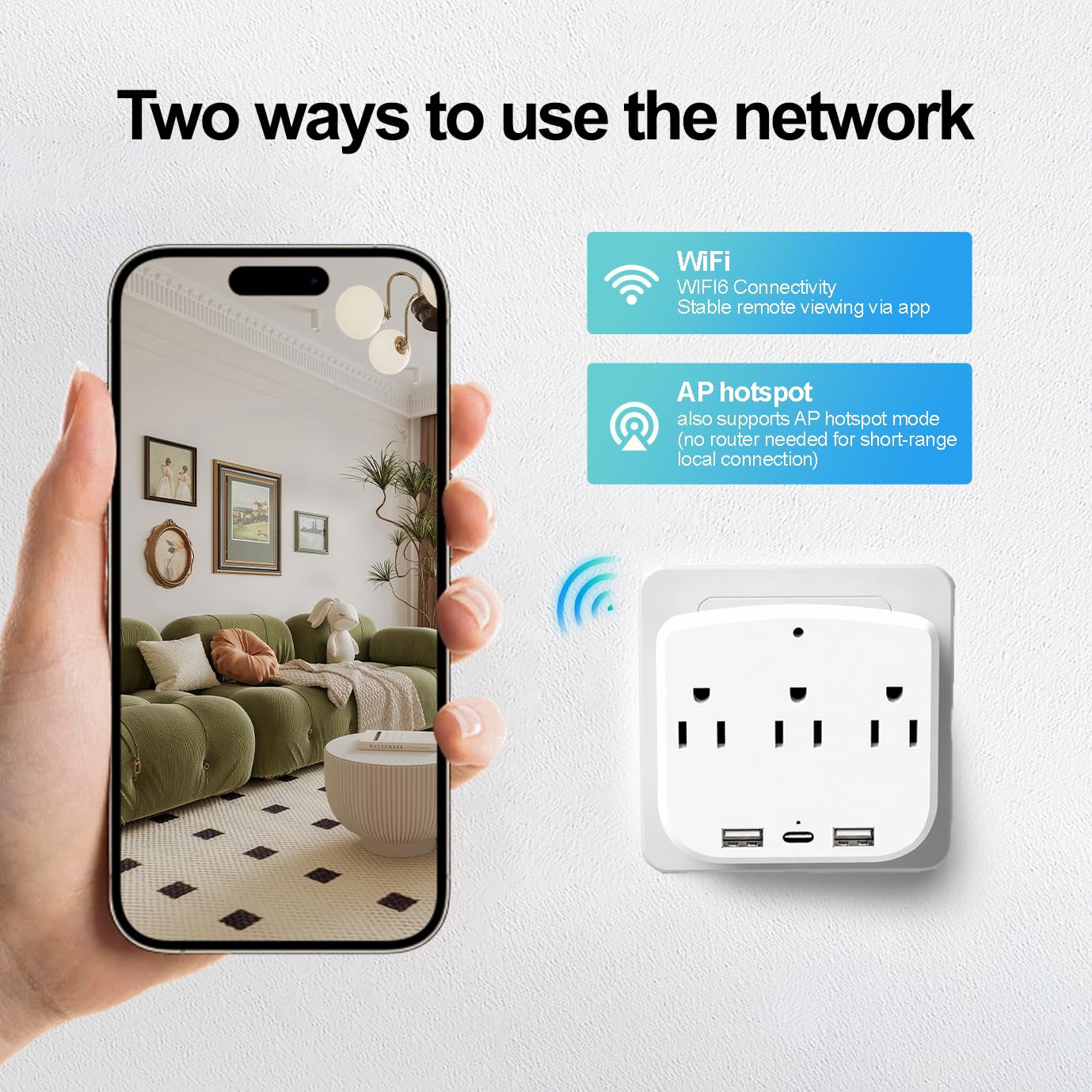 Kamera 4K HD do wewnątrz na ścianę, ładowarka bezpieczeństwa, kamera WiFi z alertami o ruchu, kompresja H.265+, podwójne porty USB/typu C do użytku domowego/biurowego
