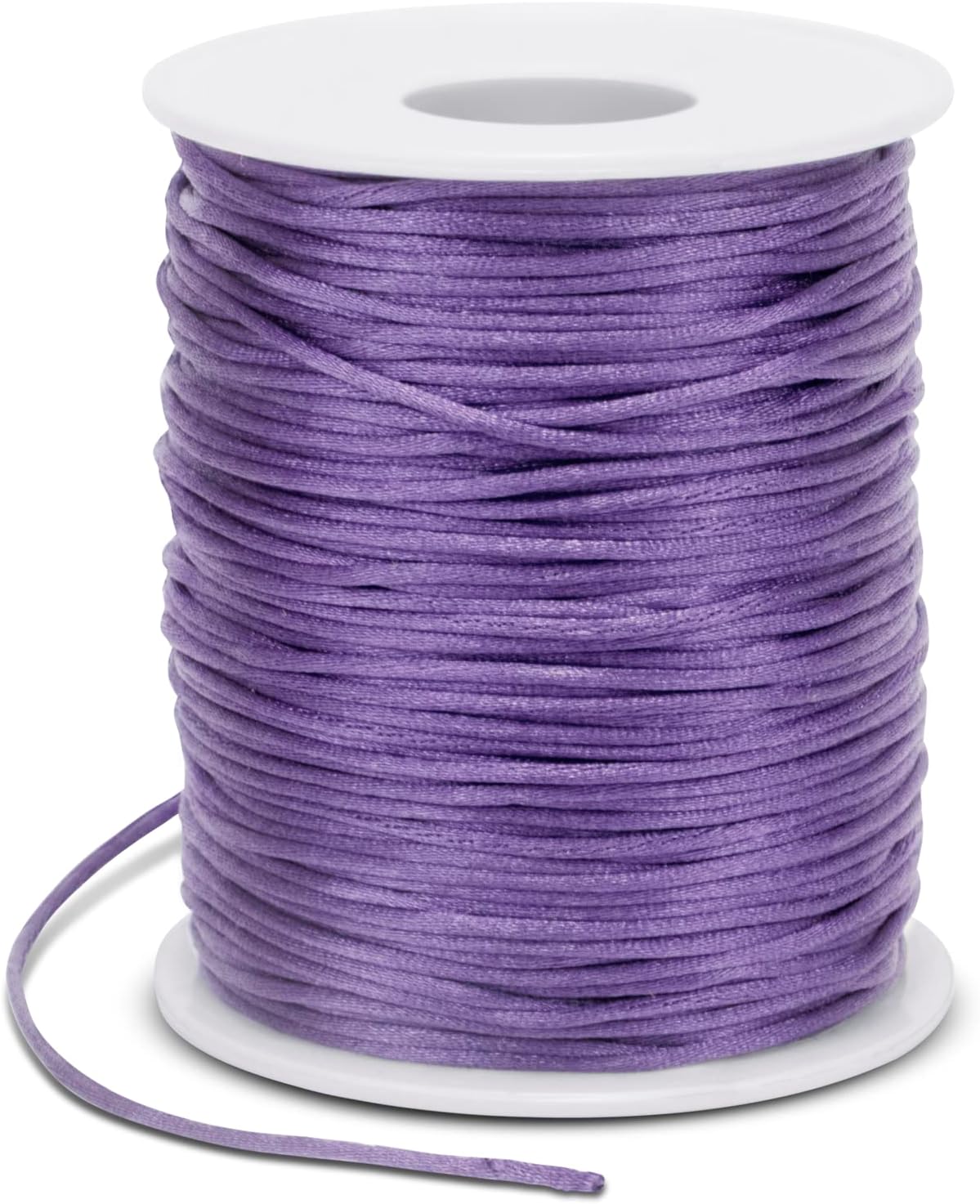 LEREATI Satin Cord 1.5mm x 100m Nylon Cord Bracelet Thread, Rattail Silk Beading Thread Jewellery String for Making Bracelet, Necklace, Chinese Knot, DIY Crafts (Purple)
