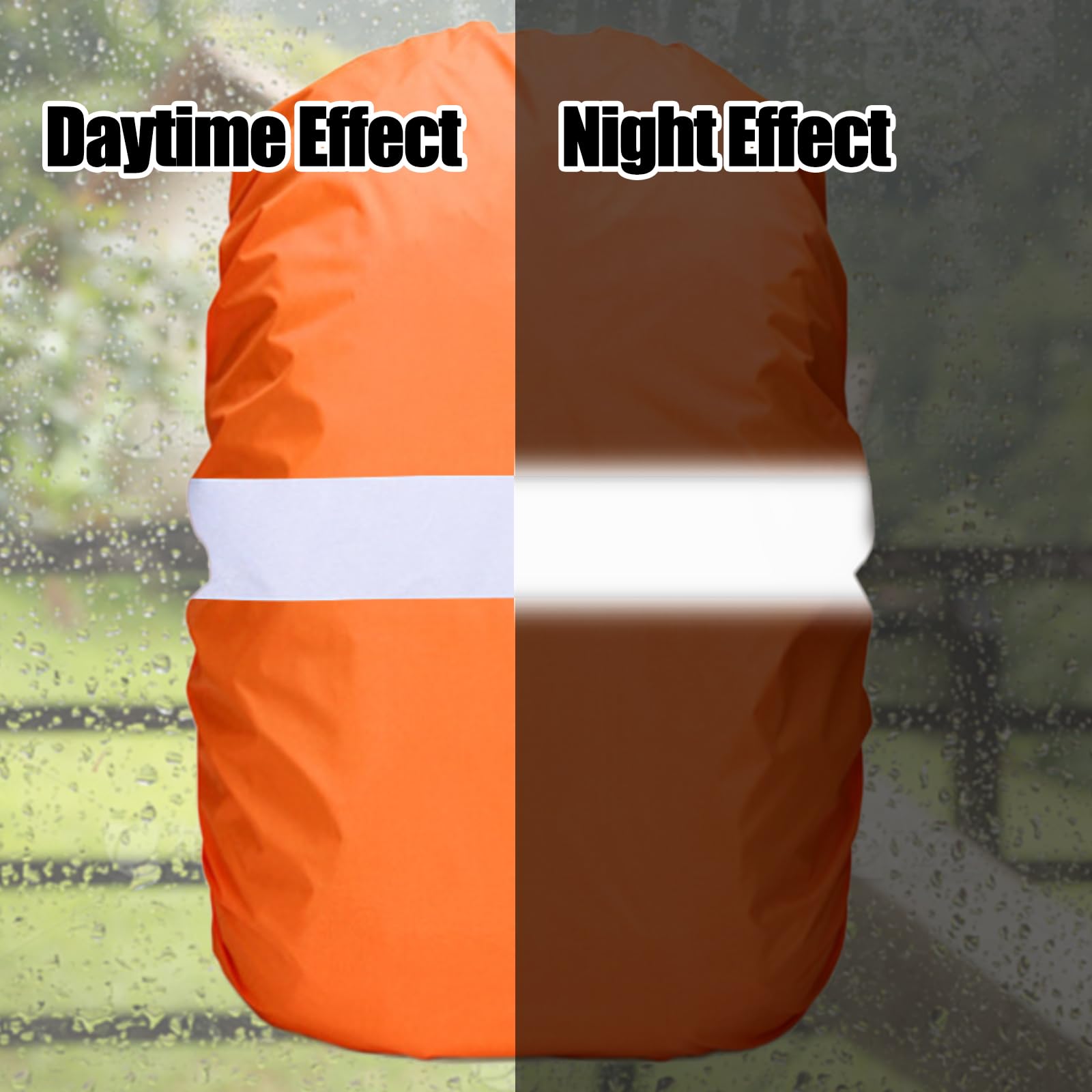 BDSHUNBF 2 Pcs Funda Impermeable para Mochila, Reflectante Funda Mochila Impermeable, Cubierta de Bolsa Protector de Lluvia con Banda Reflectante para Camping Actividades al Aire Libre, 40-50L