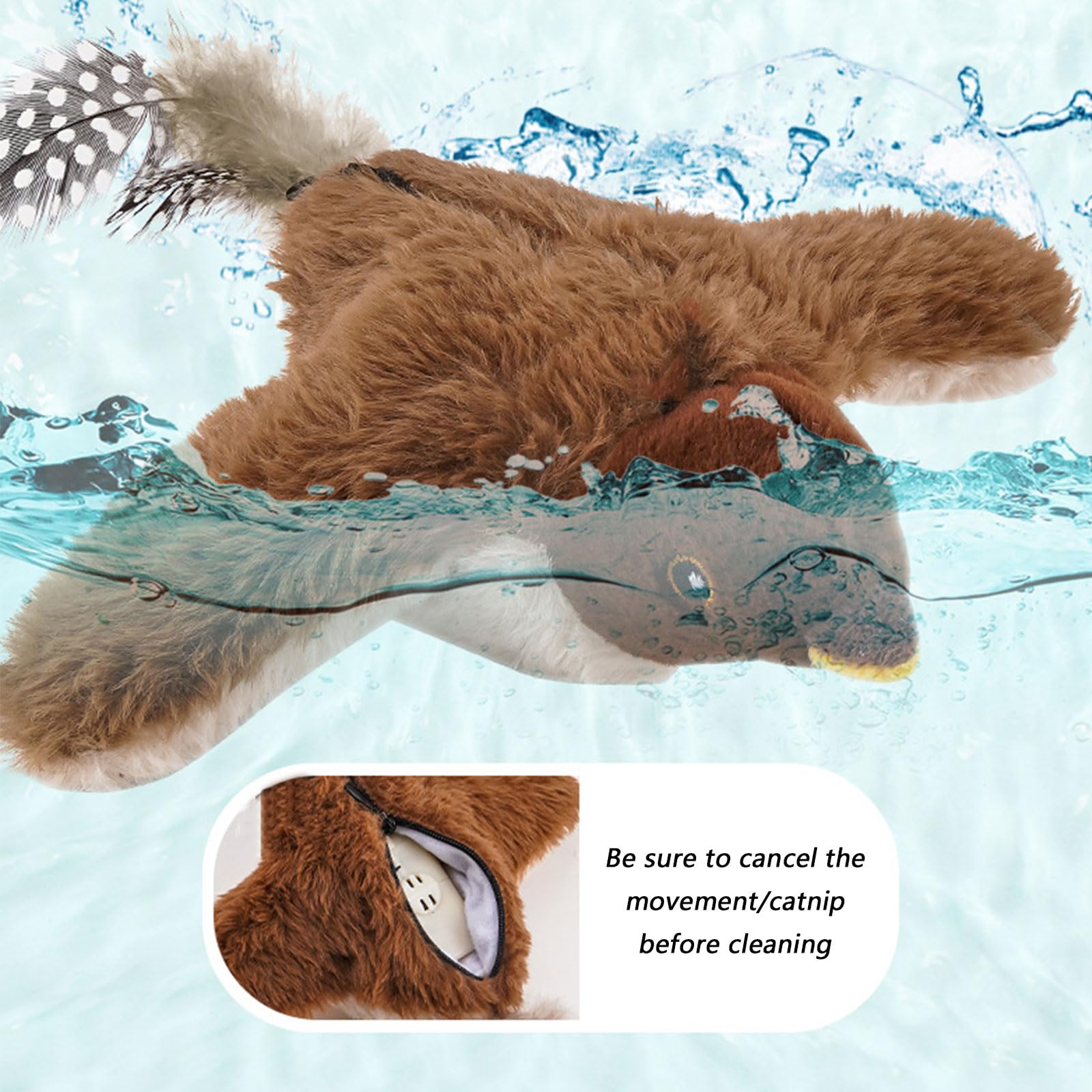 Smarted Jouet électrique pour chats activé par le mouvement Simulation d'oiseau Jouez en toute sécurité Rechargeable Fonctionnement silencieux Jouet interactif pour chats