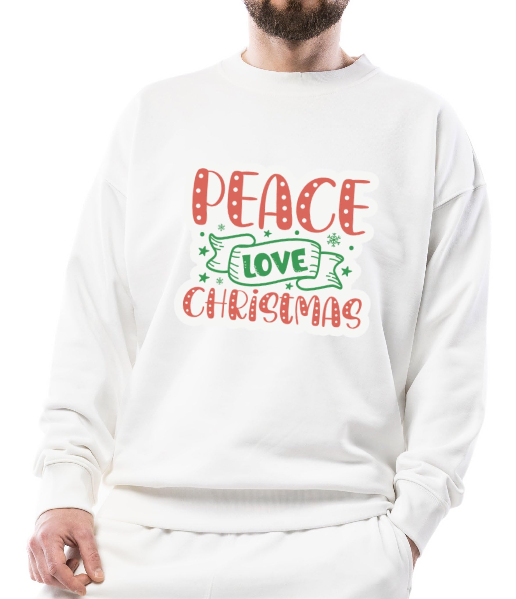 Peace Love Christmas Unisex Sweatshirt Holiday Season Cozy Winter Pullover Christmas Gift-image-26