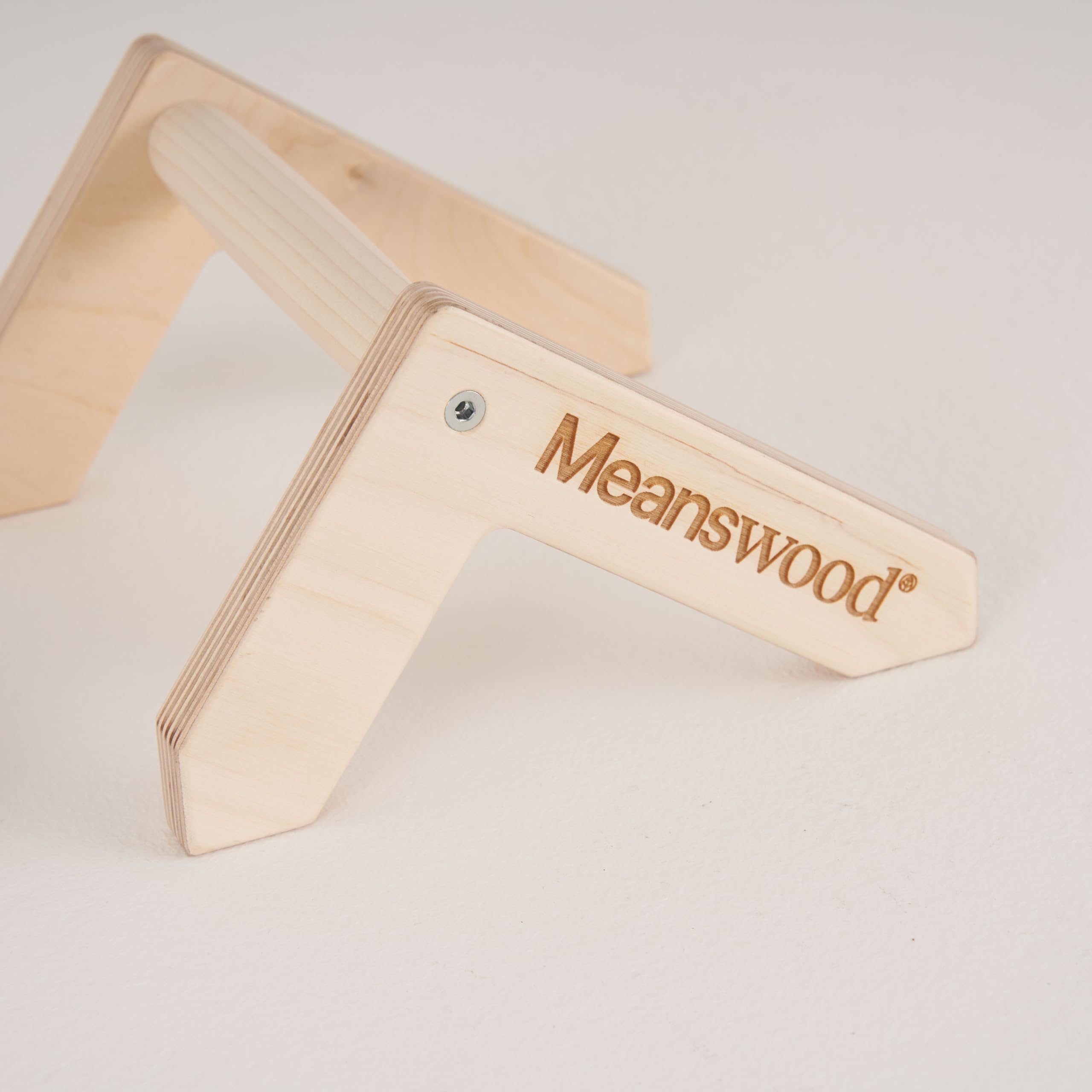 Meanswood Maniglie per Flessioni in Legno – Parallele Basse Calisthenics Professionali per Push Up, Allenamento a Corpo Libero e Barre Flessioni