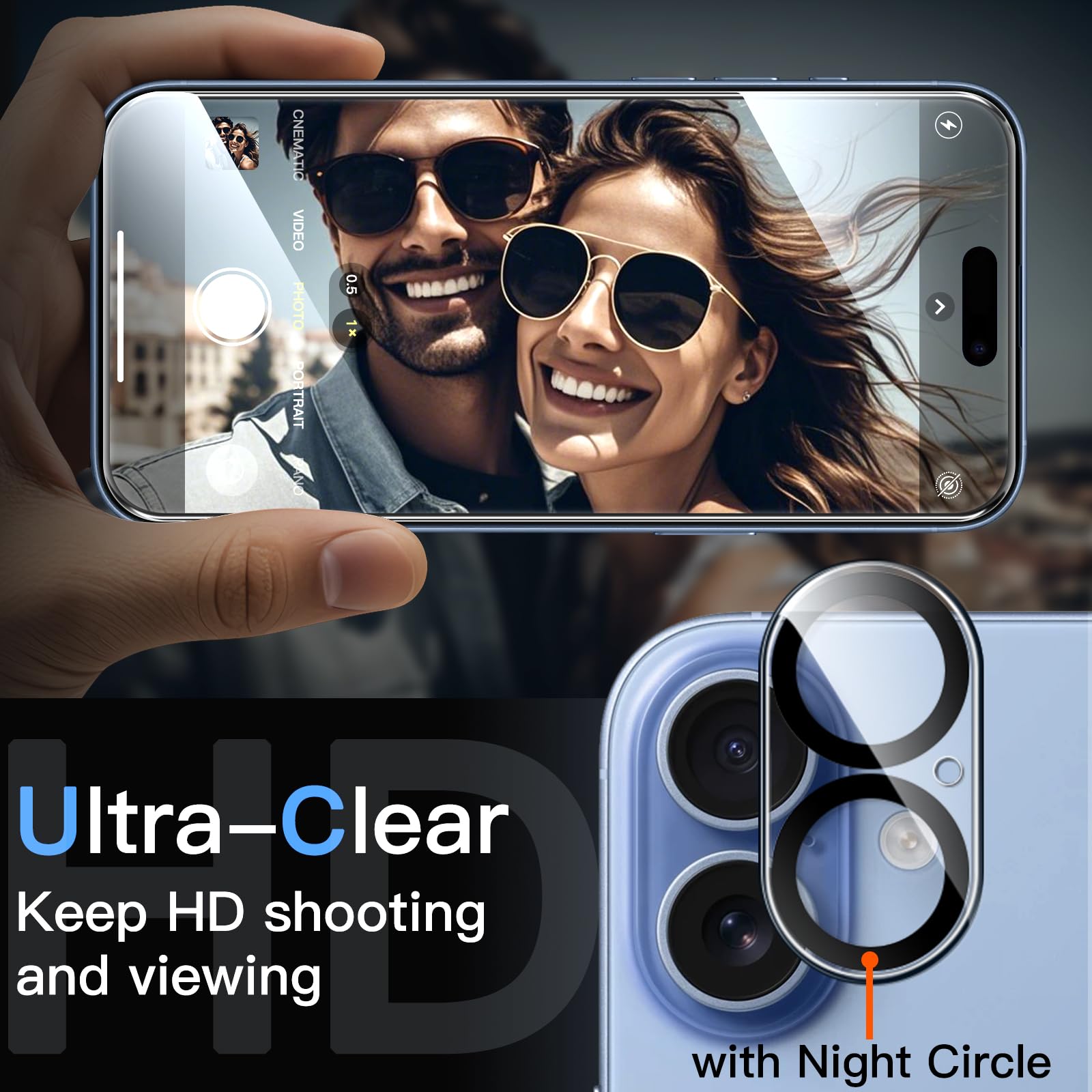 JETech Pellicola Protettiva per iPhone 17 6,3 Pollici con Protezione Obiettivo Fotocamera, Strumento Installazione Facile, 9H Durezza Vetro Temperato Film, HD Chiaro, Pacco da 2 Ciascuno