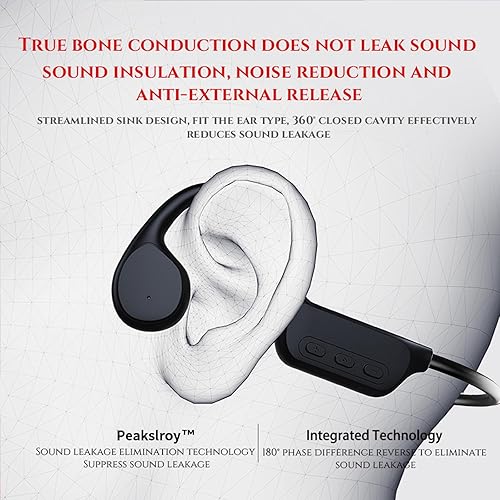 Miniatura 5 de Gogailen Auriculares de conducción ósea para natación, auriculares submarinos para natación, memoria integrada de 32G IPX8 impermeable, Bluetooth