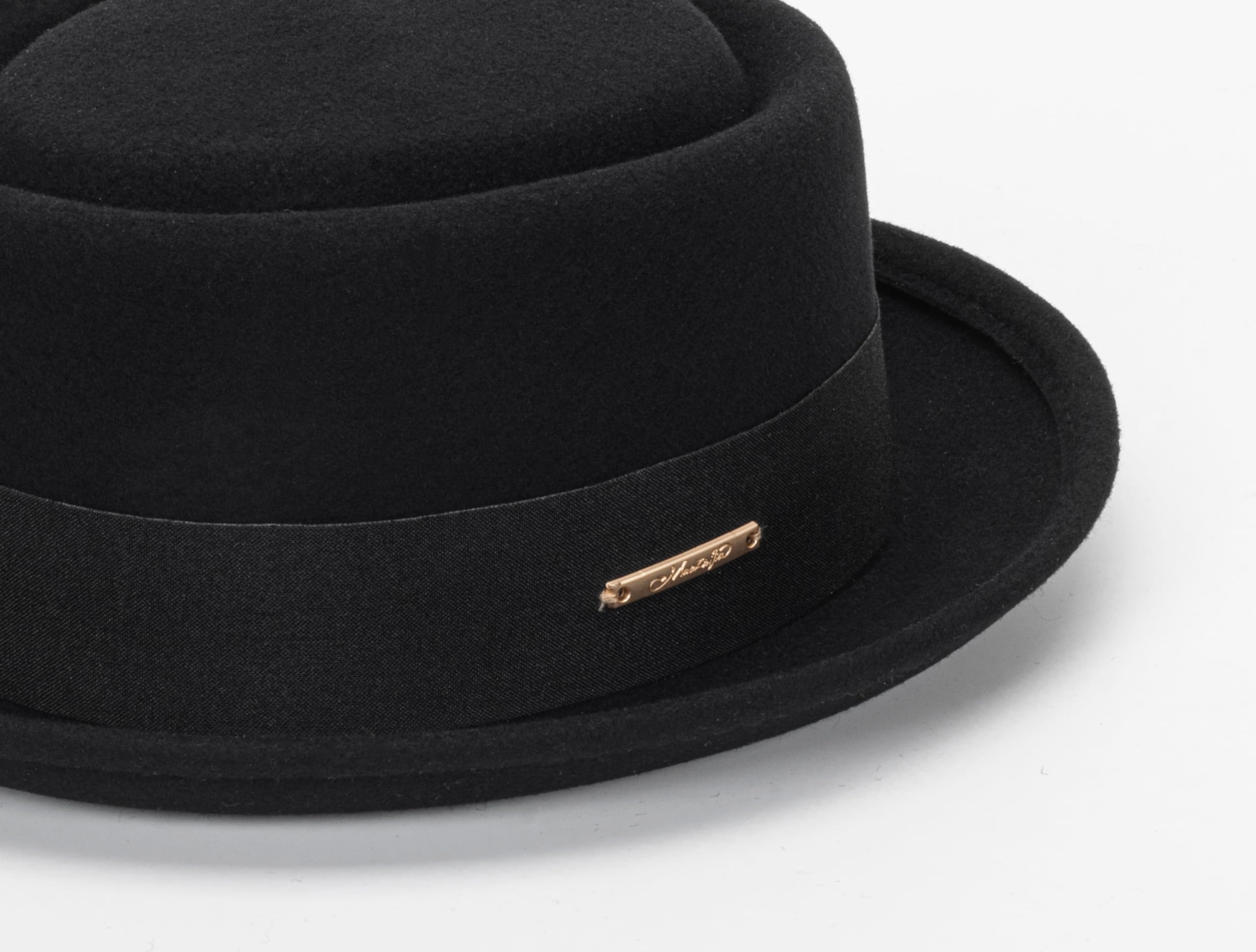 Pork Pie Hut für Herren und Damen, kurze Krempe, Fedora, Flachhut, Wollfilz, Bootsfahrer, Panamahut, Größe: S-M