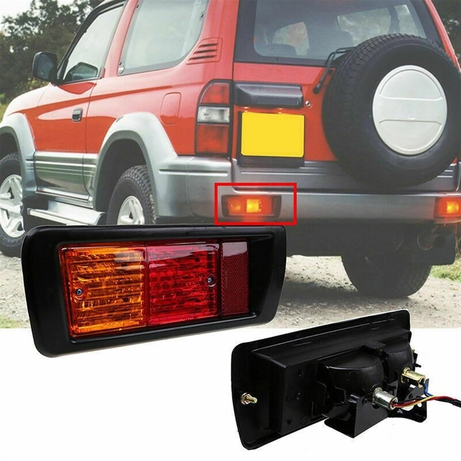 BOYDREAM fanali posteriori dell'auto Paraurti posteriore Riflettore Luce freno per Toyota Per Land Per Cruiser Prado 90 1997 1998 1999 2000 2001 2002