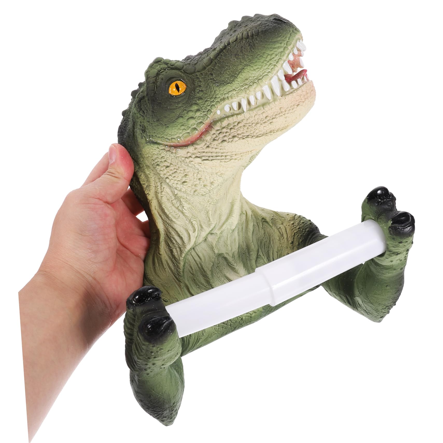 Portarrollos de Papel Higiénico de Dinosaurio Adhesivo de Resina | Diseño Decorativo para Pared de Baño, Accesorio Duradero, Instalación Adhesivo