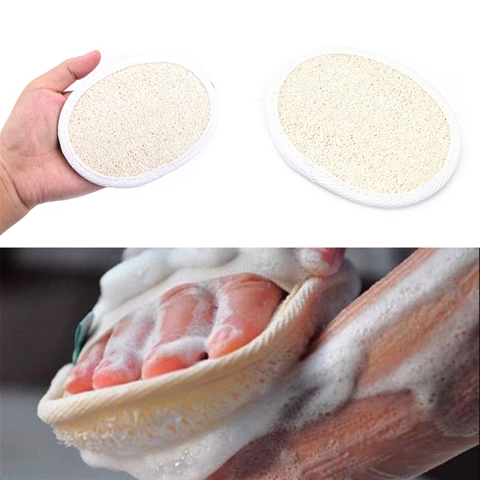 Trockenbürsten 1 Stück natürlicher Luffa-Luffa-Schwamm Gesicht Körper Bad Dusche Spa Peeling Scrubber Pad