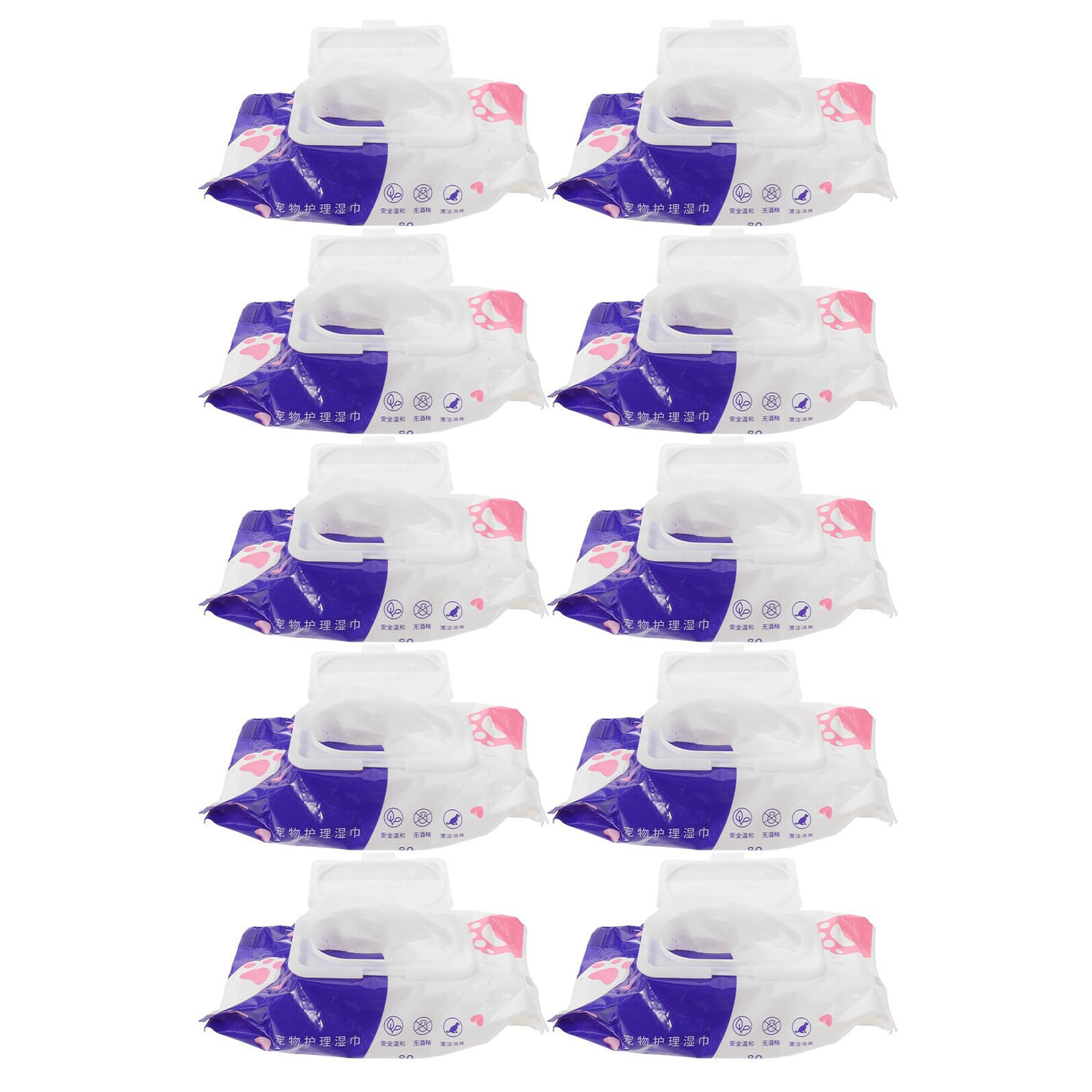 Lingettes pour Chiens et Chats Hypoallergéniques, Tissu Non Tissé, 80 Pièces par Paquet, Portables, pour Toilettage et Voyage