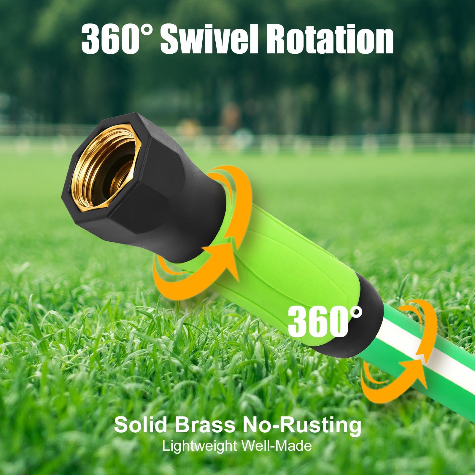 SANFU Upgraded Hybrid Lead-In Garden Hose 5/8-Inch X 6 FT, Burst 800PSI, Water Hose, Flexible, With Grip Handle, 3/4