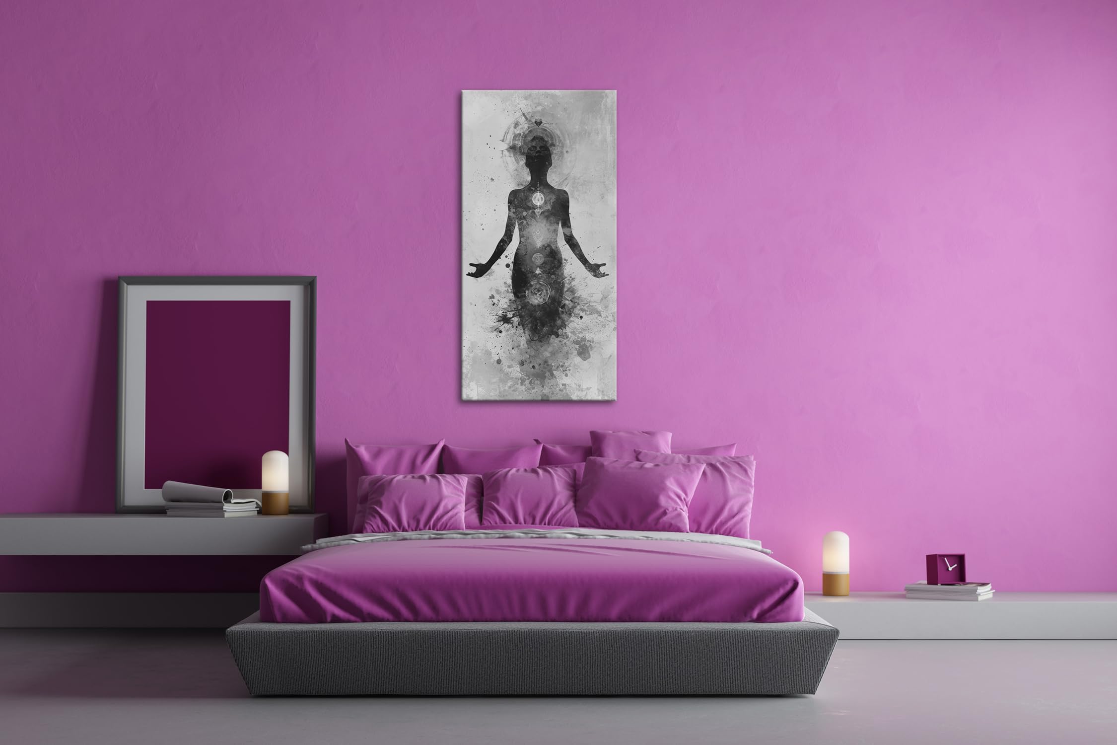Leinwandbild Energie im Fluss – das Licht entfaltet sich im Inneren. Panorama 120x60cm Effekt: Schwarz&Weiß XXL Kunstdruck Bild auf Keilrahmen/Wandbild/Wohnzimmer Dekoration