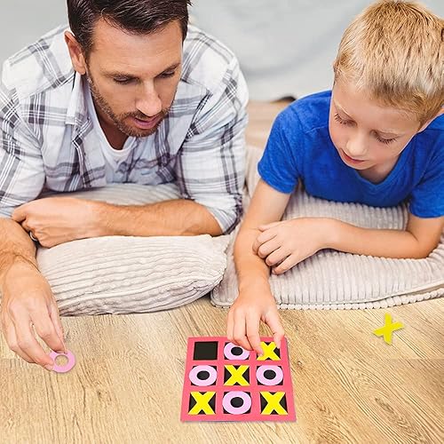 Miniatura 6 de Gamie Paquete de 24 minijuegos de mesa de espuma de 5 pulgadas, juego de viaje a granel de Tic Tac Toe para niños, juegos de recreo interior para