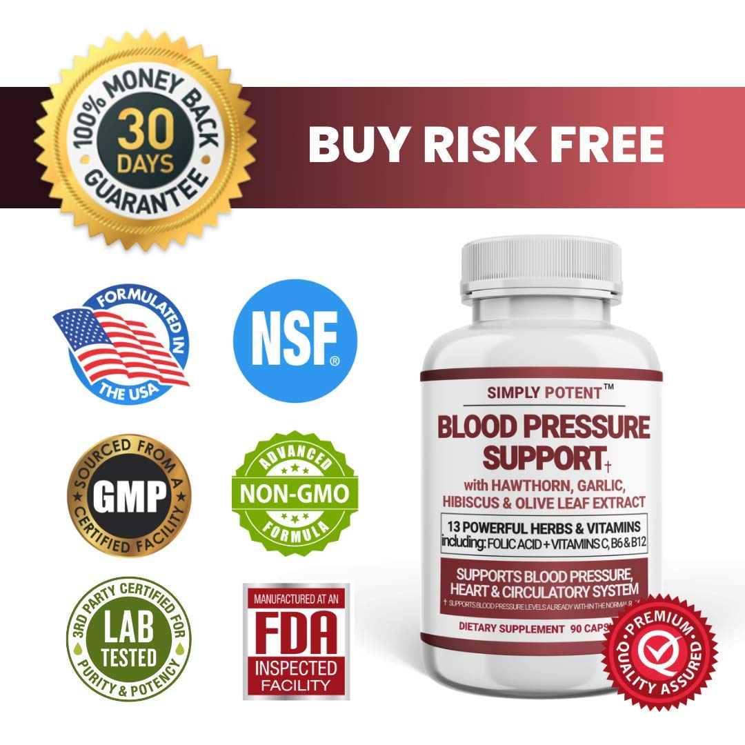 Blood Pressure Support Supplement Healthy Heart, Cholesterol, Cardio