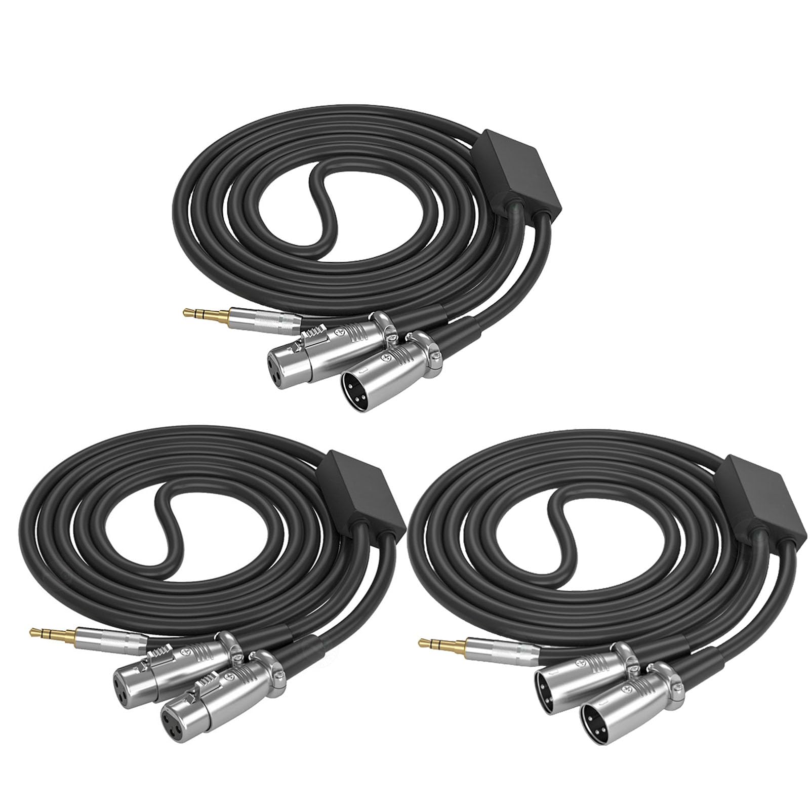 Cable adaptador divisor en Y de 3,5 mm a doble de 3 pines para amplificadores, consolas de mezcla, micrófonos, 15 cm-10 m