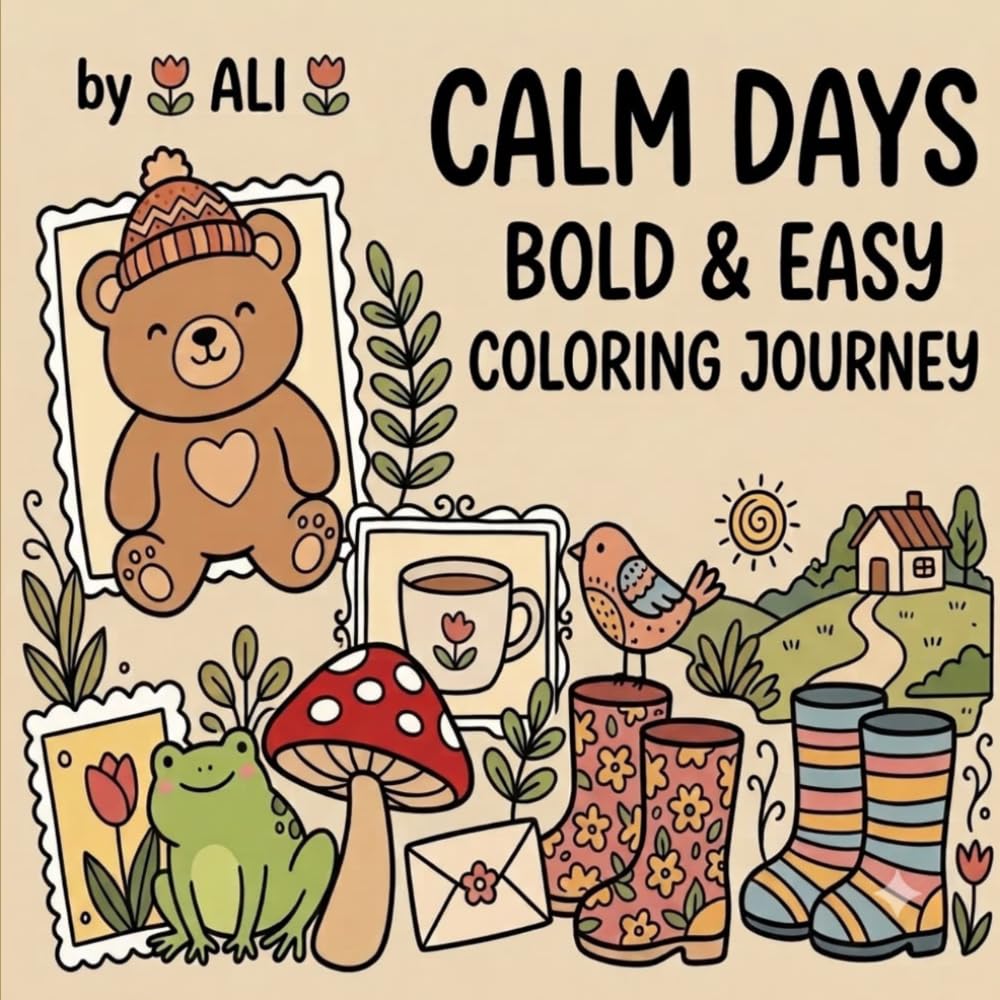 Calm Days: Bold & Easy Coloring Journey for Relaxation, Stress Relief, Mindfulness, and Creative Fun