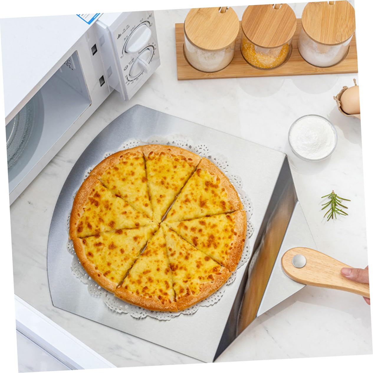 BESTYASH Pelle à Pizza Pliable Inox pour Transfert de Gâteau Ustensile de Cuisine Léger Résistant Accessoire Professionnel pour Maison et Restaurant