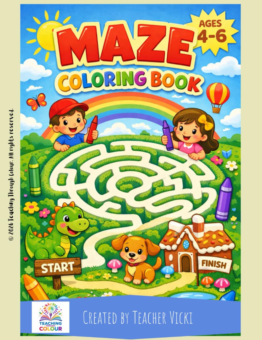 Maze Colouring Book for Kids Ages 4-6: Fun Easy Mazes and Coloring Activities for Preschool & Kindergarten