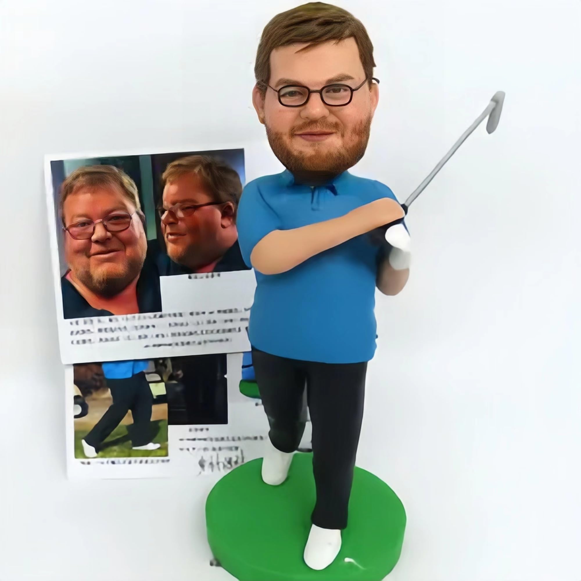 Custom Bobbleheads Figures Personalized Golf, Fully Customizable with Polymer Clay Bobbleheads Best Gifts for Birthday Christmas etc