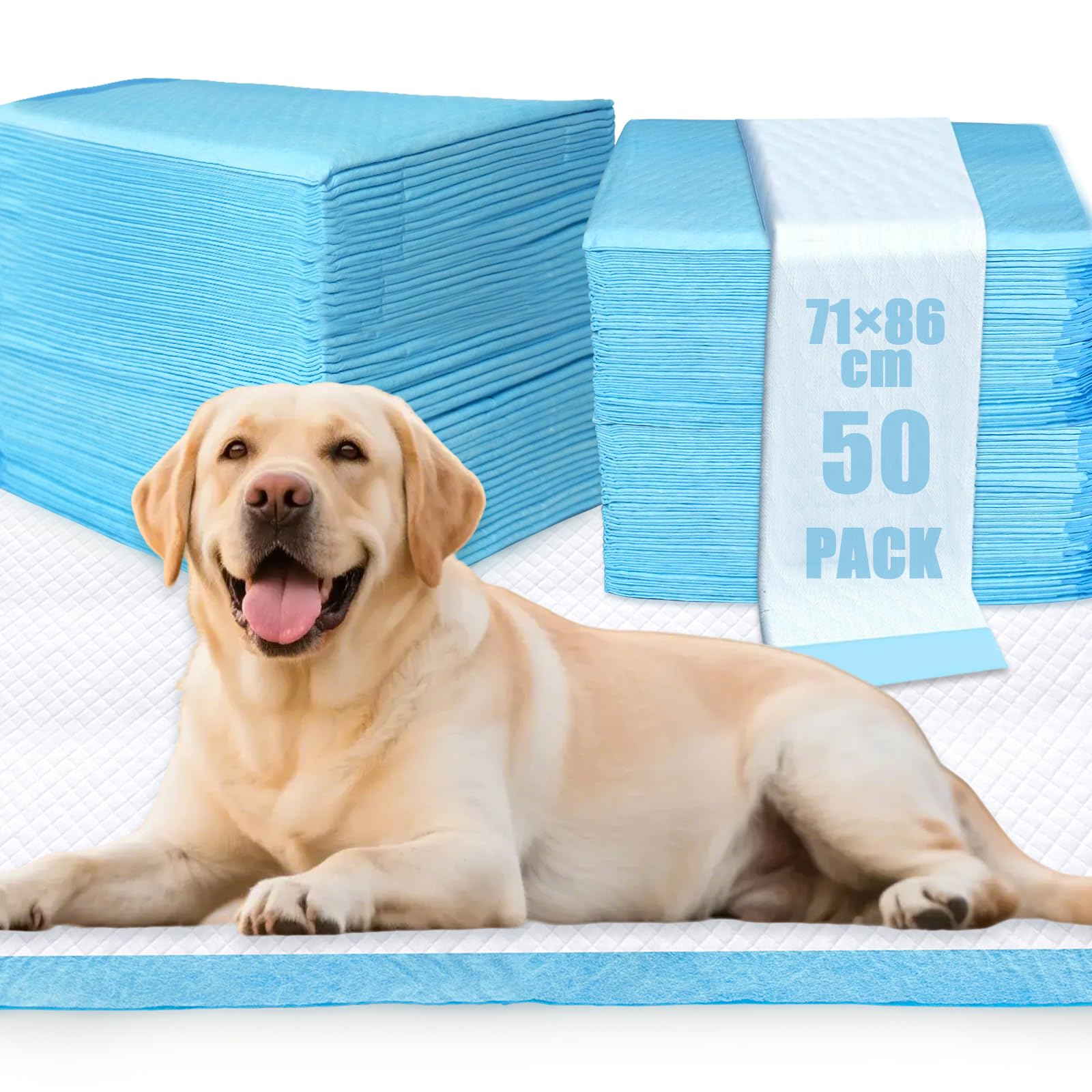 Extra Large Puppy Pads 50 Pack, 71×86cm Disposable Puppy Training Pads, Leakproof Dog Training Pads, Absorbent Cat Dog Pads for Pee with Quick-Dry Surface