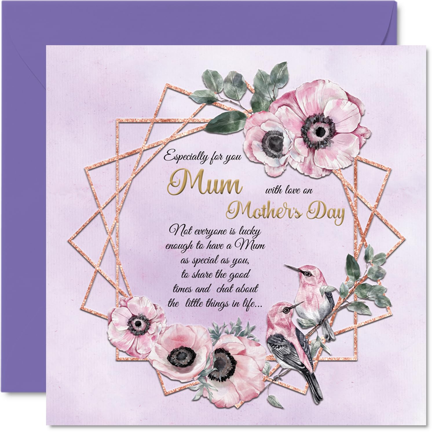 Classic Mother's Day Card for Mum, Beautiful Traditional Floral Mothers Day Card for Mother from Daughter Son, 145mm Seasonal Mummy Mama Mam Mammy Mom Mommy Flower Greeting Cards