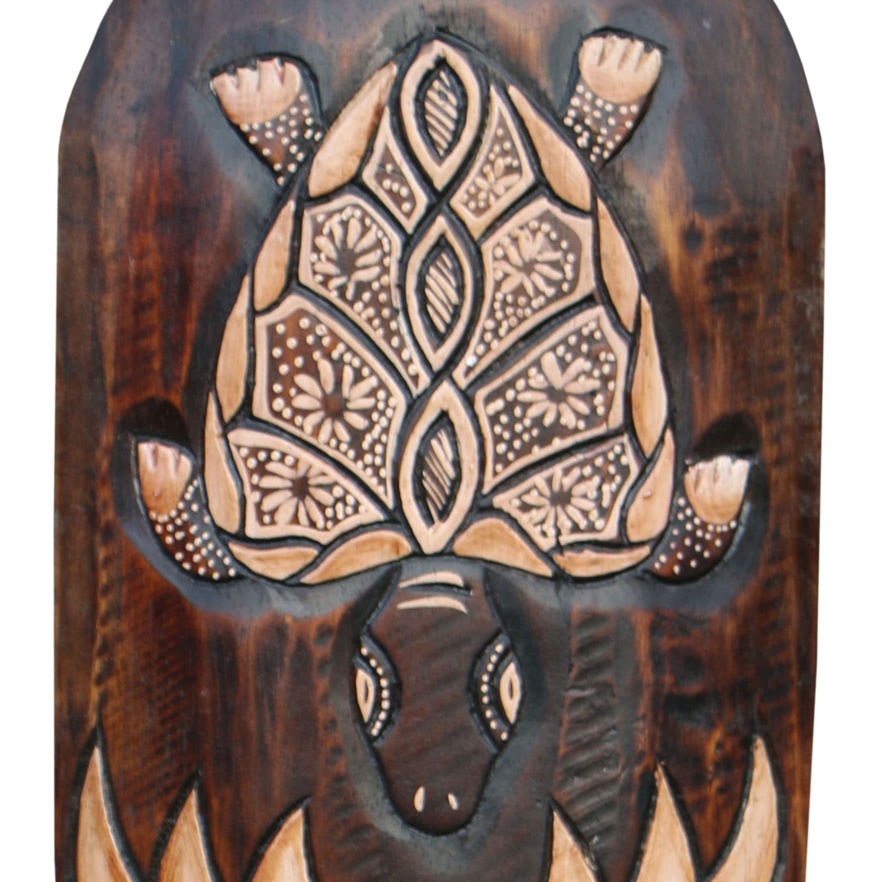 Wogeka - Masque mural de tortues de 50 cm - Style ethnique africain en bois comme idée cadeau pour Noël, anniversaire, décoration - sculpture artisanale de Bali Maske59 (Maske59b)