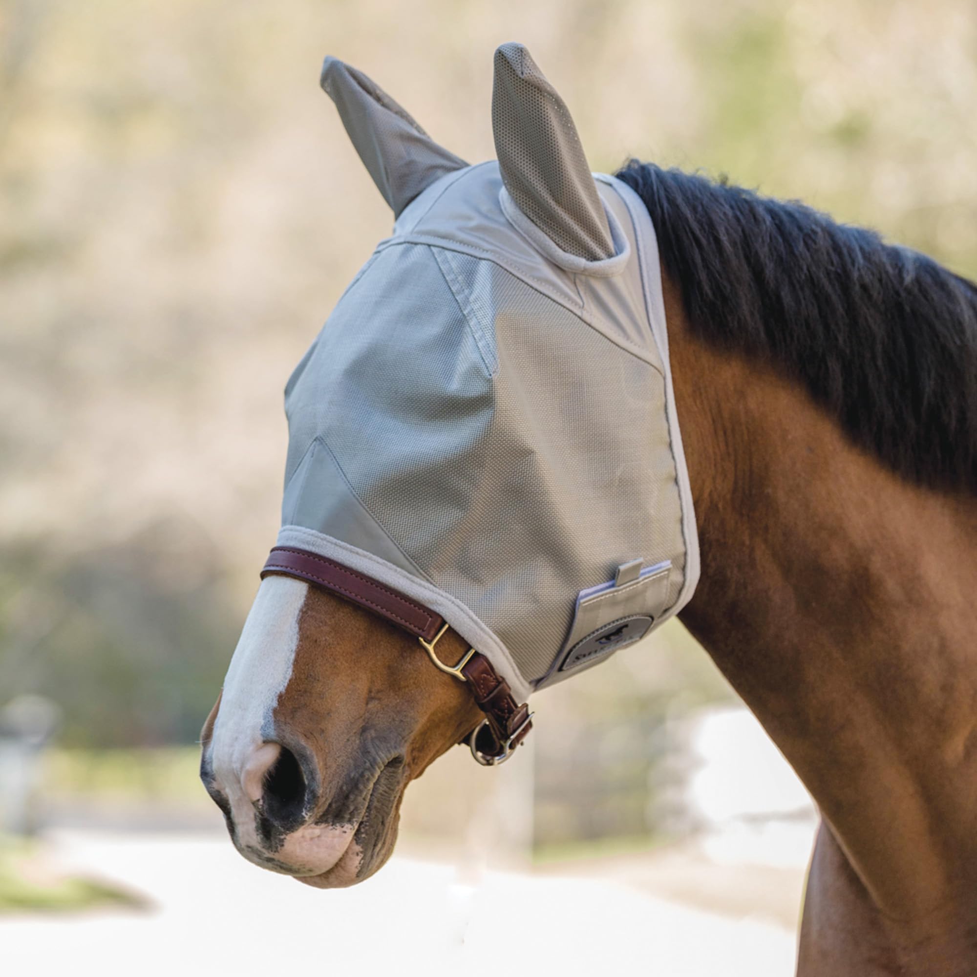 SmartPak Fly Mask with UV Protection, Ears, and Mesh | Wide Secure Closure | UV Fly Mask for Horses (Cob)