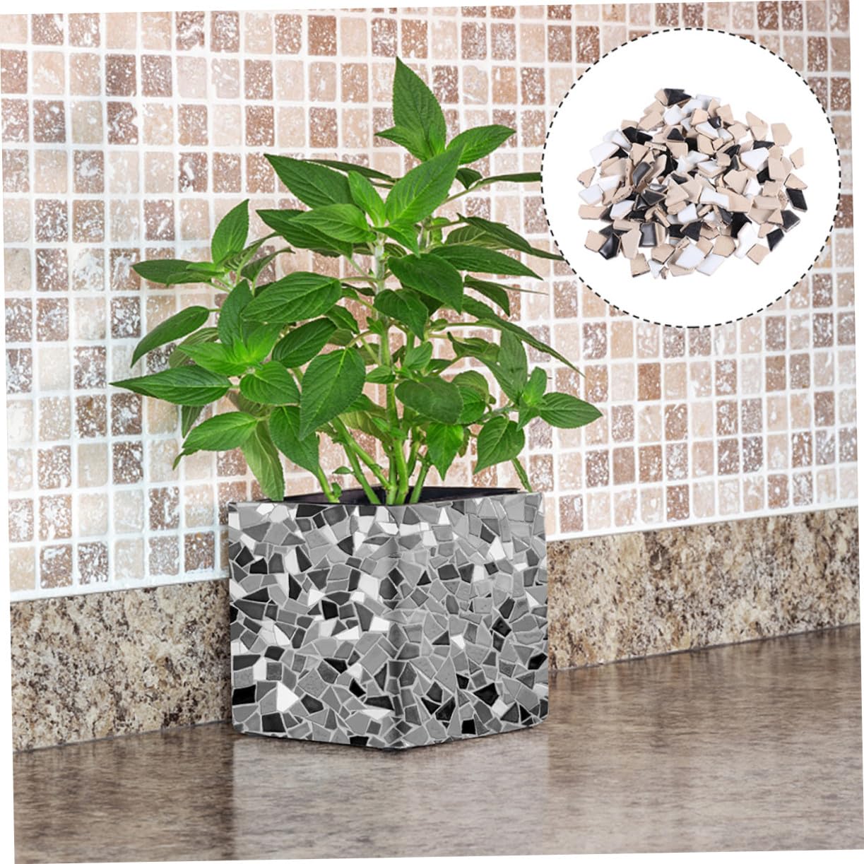 Tessere per Mosaico Ceramica Irregolari 1 Sacchetto per DIY Art Craft | Pezzi Creativi per Vasi e Progetti Casalinghi, Bordi Uniformi, Uso Pratico e Comodo