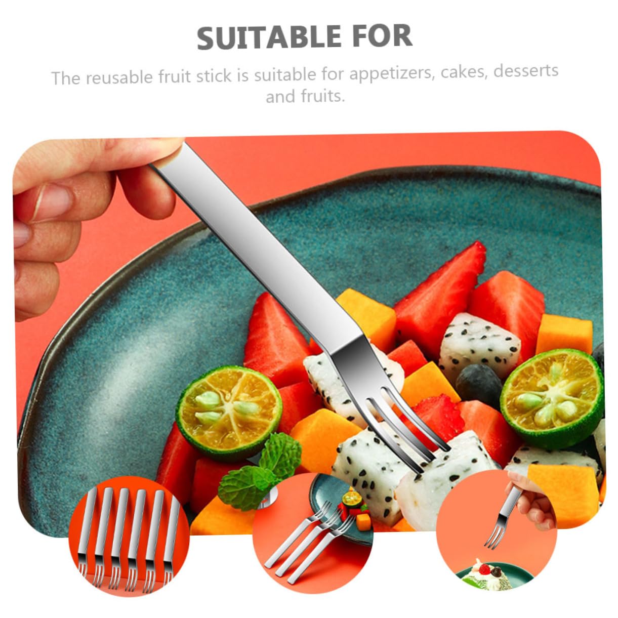 Alipis 2sets Forchette Inossidabile Con Base Per Dessert e Forchettine e Pratiche Per Appetizer e Tè Per e All