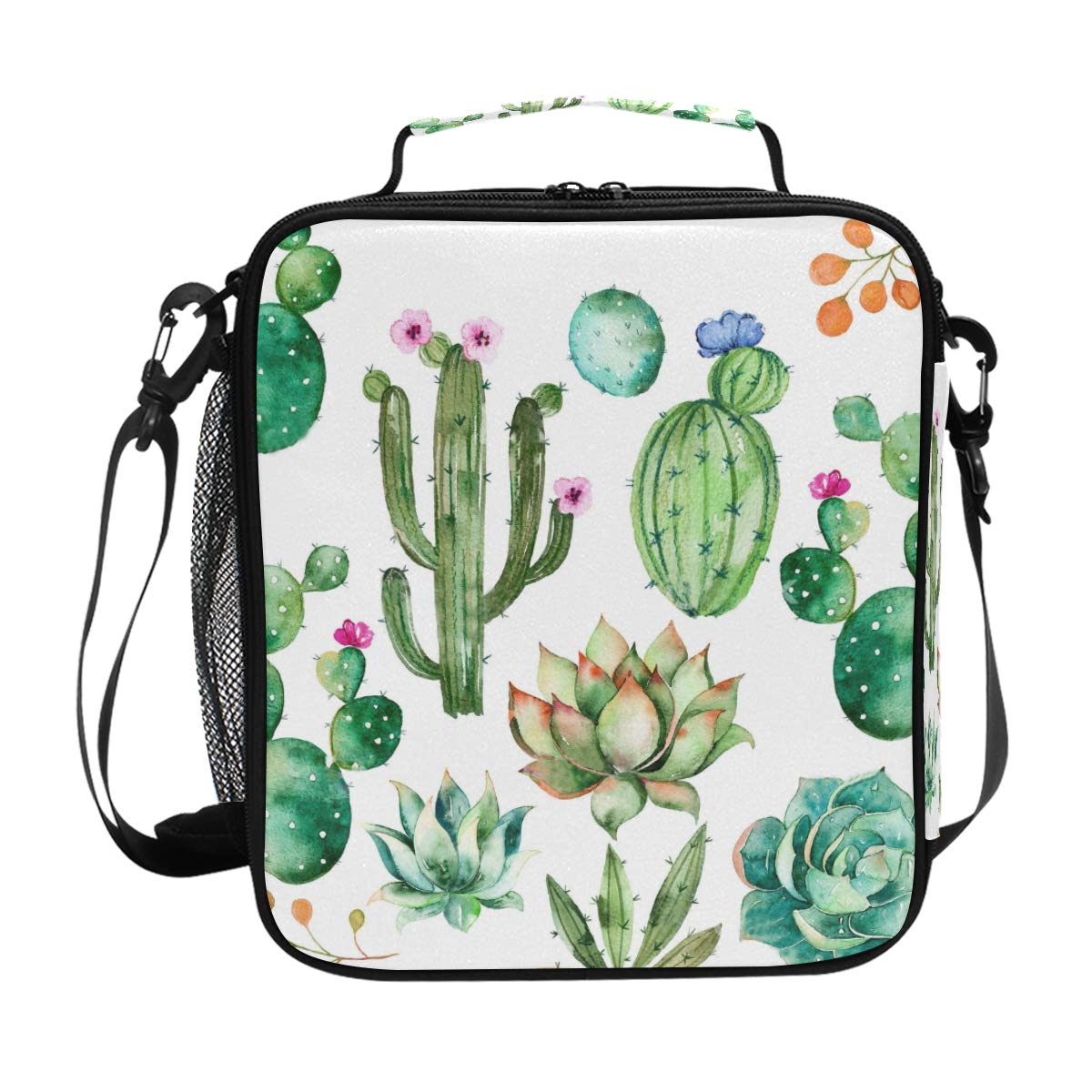 Keceur Watercolor Elements Succulent Plants Lunch Box Insulated