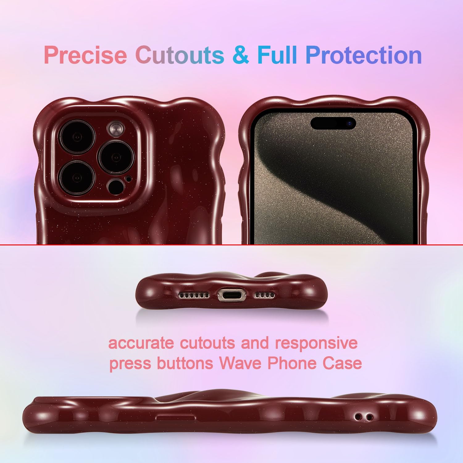 Amazon.co.jp: UEEBAI 対応 iPhone 15 Pro 用の ケース ウェーブ