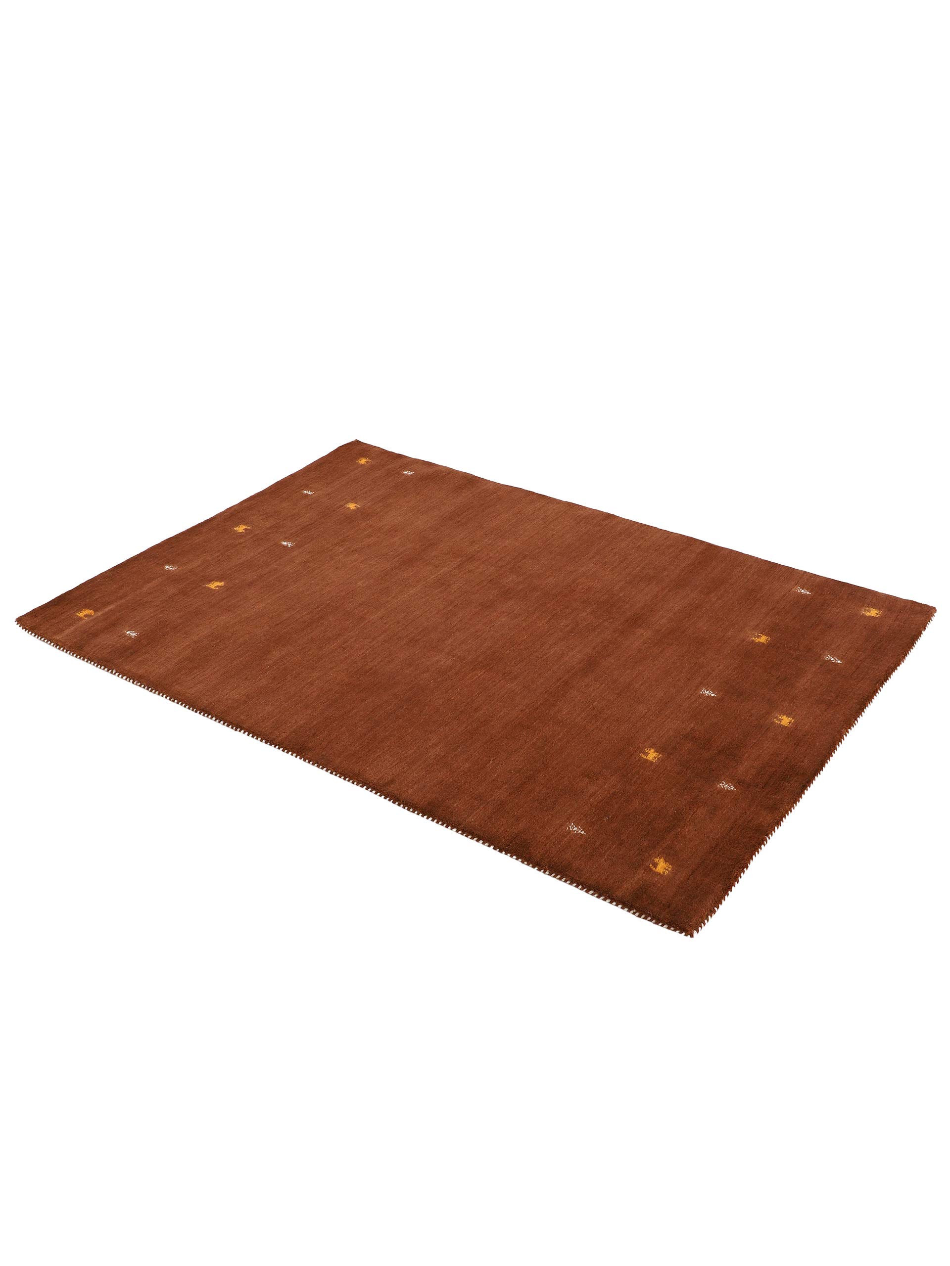 carpetfine Wollteppich Gabbeh Uni Braun 60x90 cm | Moderner Teppich für Wohn- und Schlafzimmer