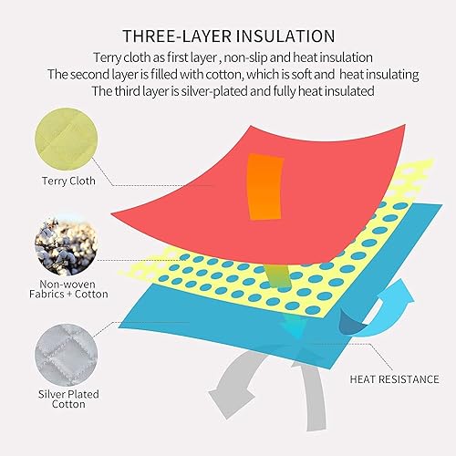 Miniatura 3 de Agarraollas de algodón, lavables a máquina, resistentes al calor, salvamanteles, para cocinar y hornear