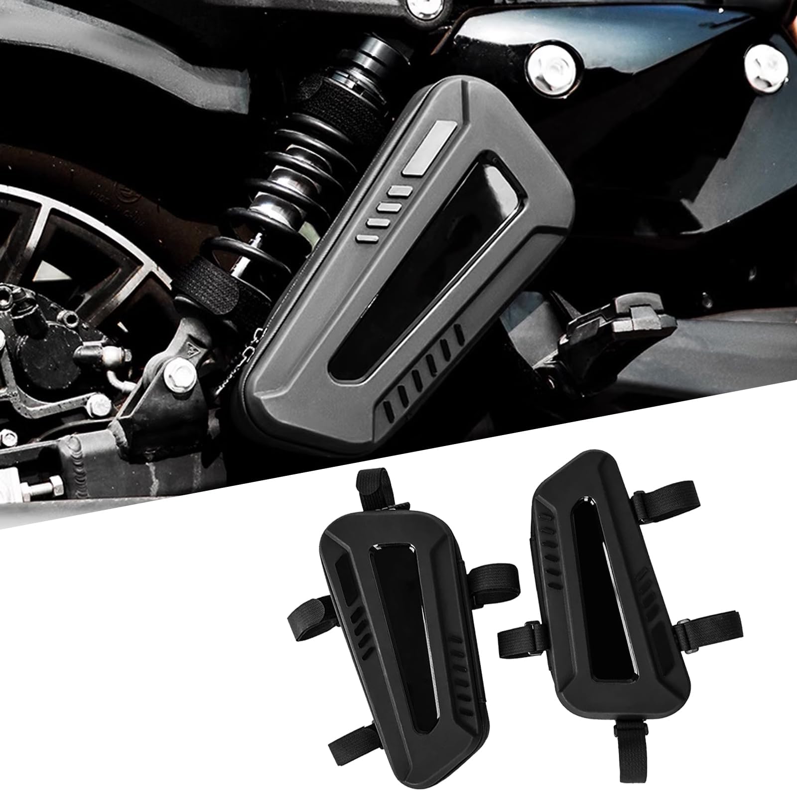 For Sportster S 1250 RH 1250S RH1250S Motorcycle waterproof saddle bag triangular hard shell side bag left and right two 2L large capacity storage bag (No logo (optional for other models))