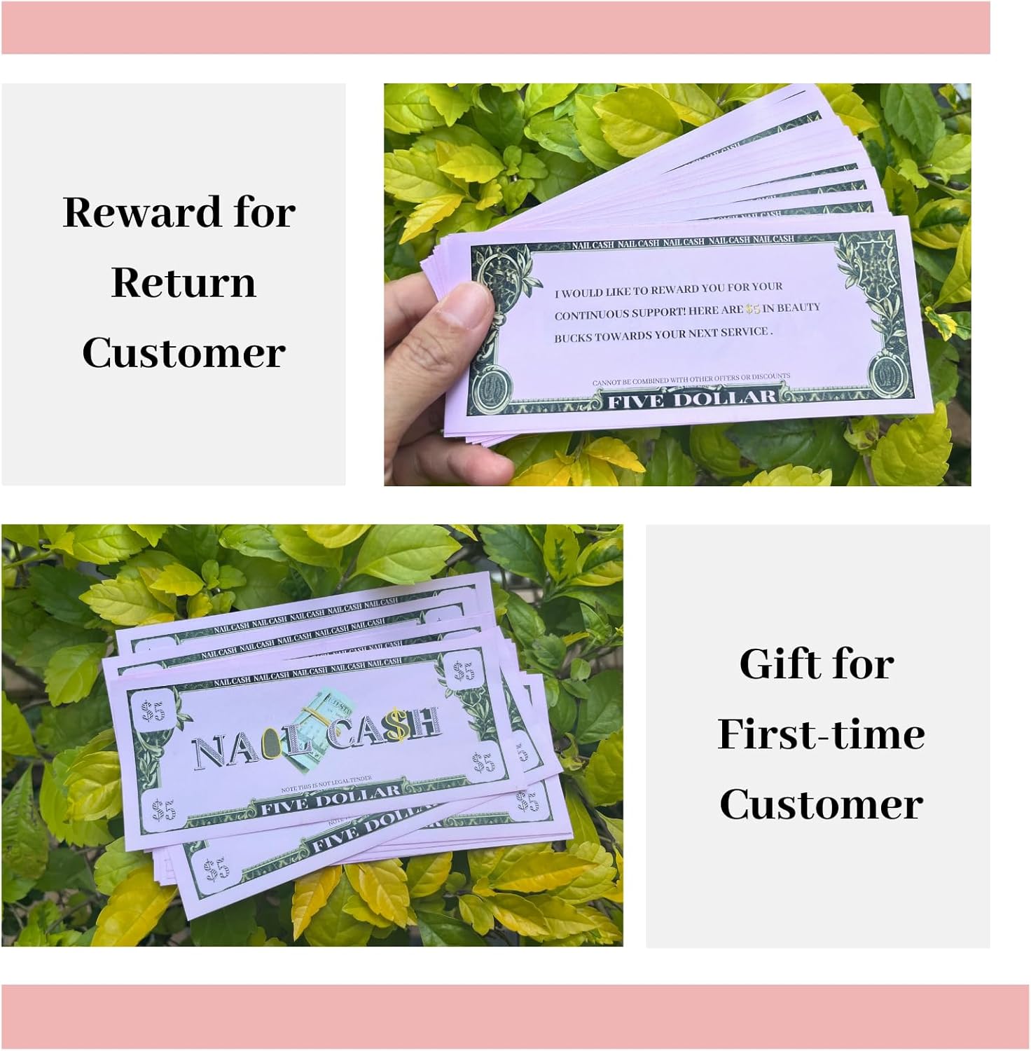 Nail Client Loyalty Reward Card + Ocean Nail Charm Bundle