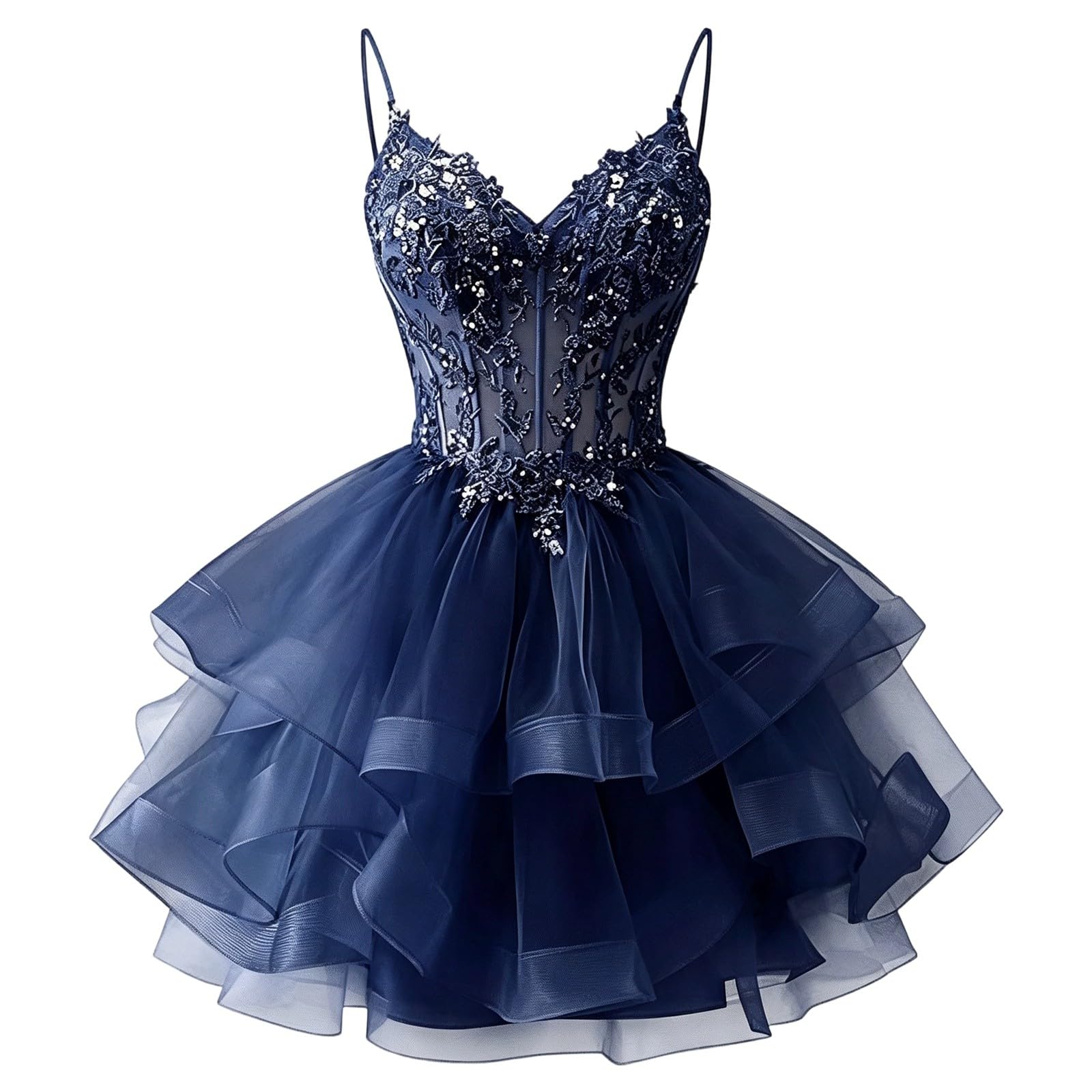 Abito Lungo Estivo Donna,Abito Corto da Donna con Perline Gonna Sbuffo Senza Spalline con Paillettes, Perfetto per Feste spettacoli.