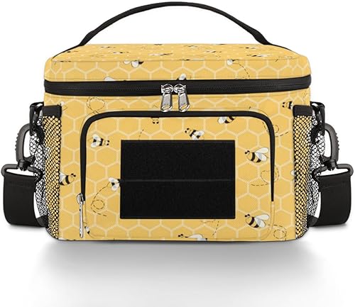 Lonchera térmica para hombres, mujeres y adultos, lonchera táctica de abejorros con correa ajustable para el hombro, bolsa de almuerzo a prueba de