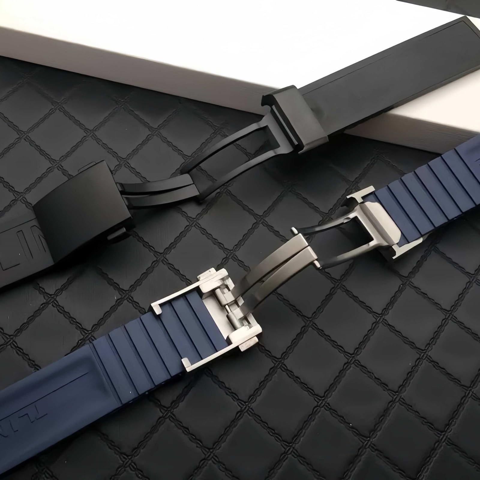 Antihumedad Silicona Caucho Reloj Correa Acero Inoxidable Escarchado Hebilla Plegable para Breitling Avenger Colt Superocean Challenger