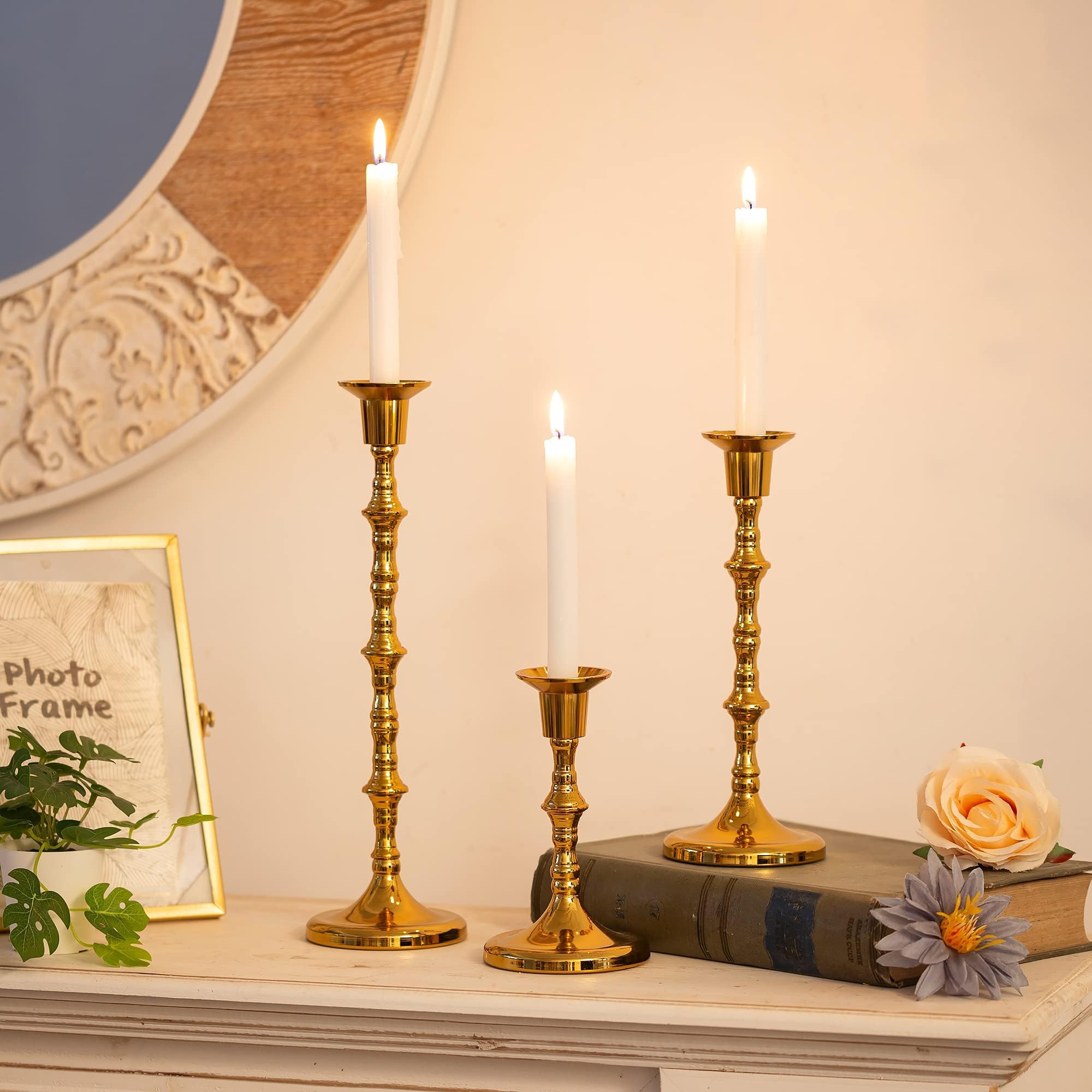 Portacandele Vintage in Metallo, 6 Pcs, Oro